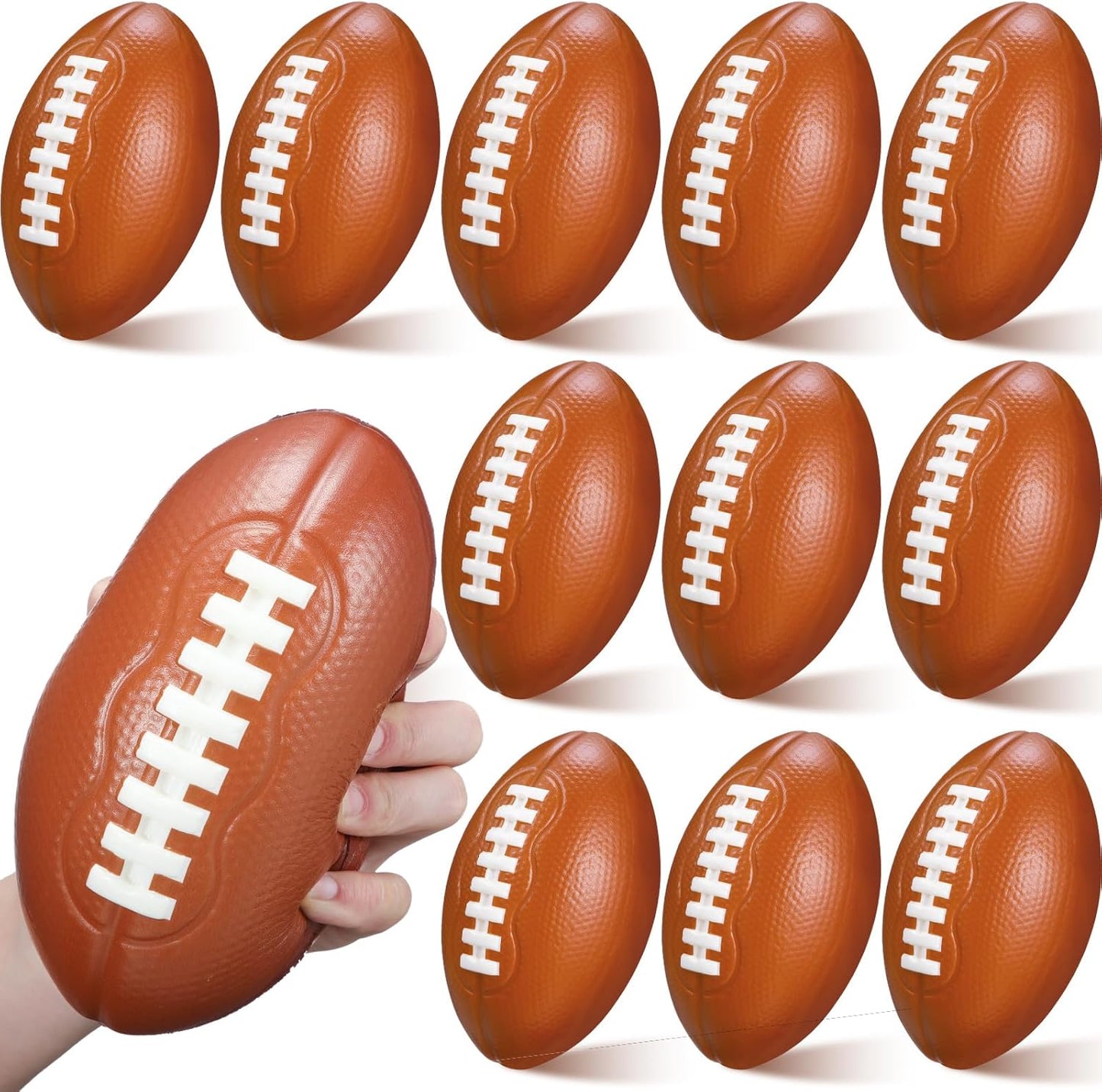 Liliful 12 Pieces Foam Football 6.7 Inch Small Mini Soft Football for Indoor Outdoor Sports Yard Game Backyard Practice Training Play Party Supplies