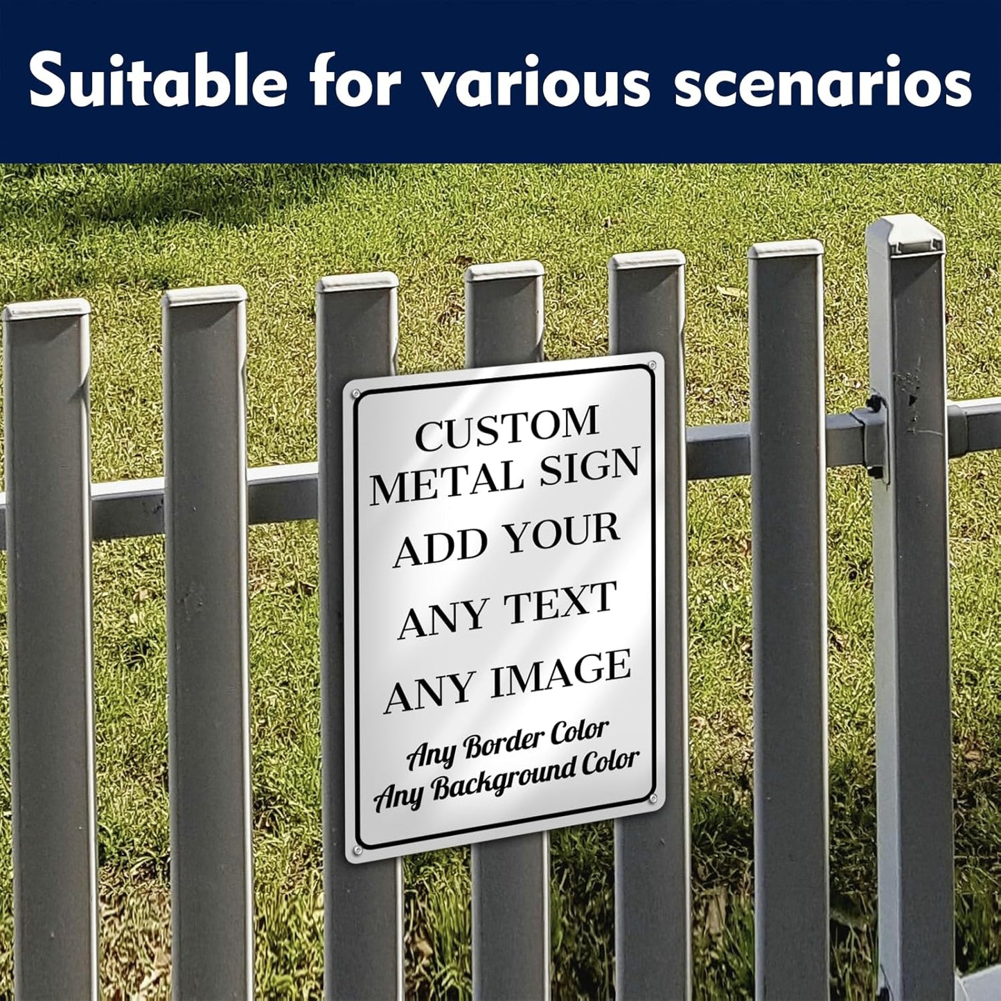 Custom Signs Outdoor Metal - 12 x 8 Personalized Aluminum Rust-Proof Entrance Garden Hazard Intersection Parking Signs, Decorative Sign (Style 03)