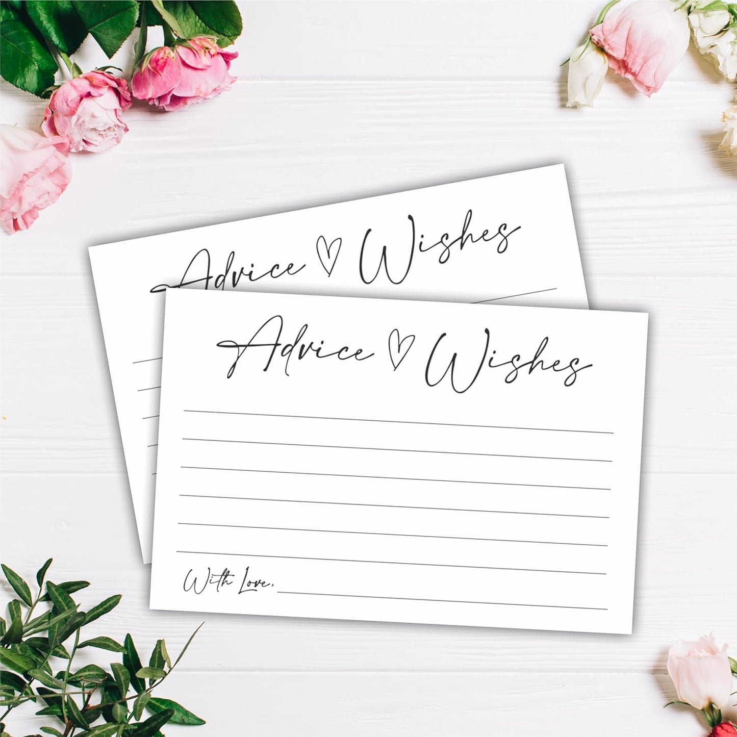 30 Advice And Wishes Cards, Minimalism White Wishes Cards For Wedding, Bridal Shower, Advice And Wishes For The Mr And Mrs, Baby Shower, Graduation, Retirement, Anniversary, Party Favor & Supplies-A01
