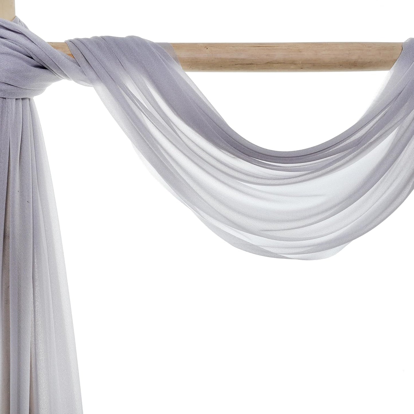 VDS Pack of 1 Panel (30 Inch X 50 Feet) Wedding Arch Draping Fabric Sheer Chiffon Fabric Drapery for Wedding Ceremony Reception Swag Backdrop Canopy Chuppah ARBO Altars Decoration (Cool Grey)