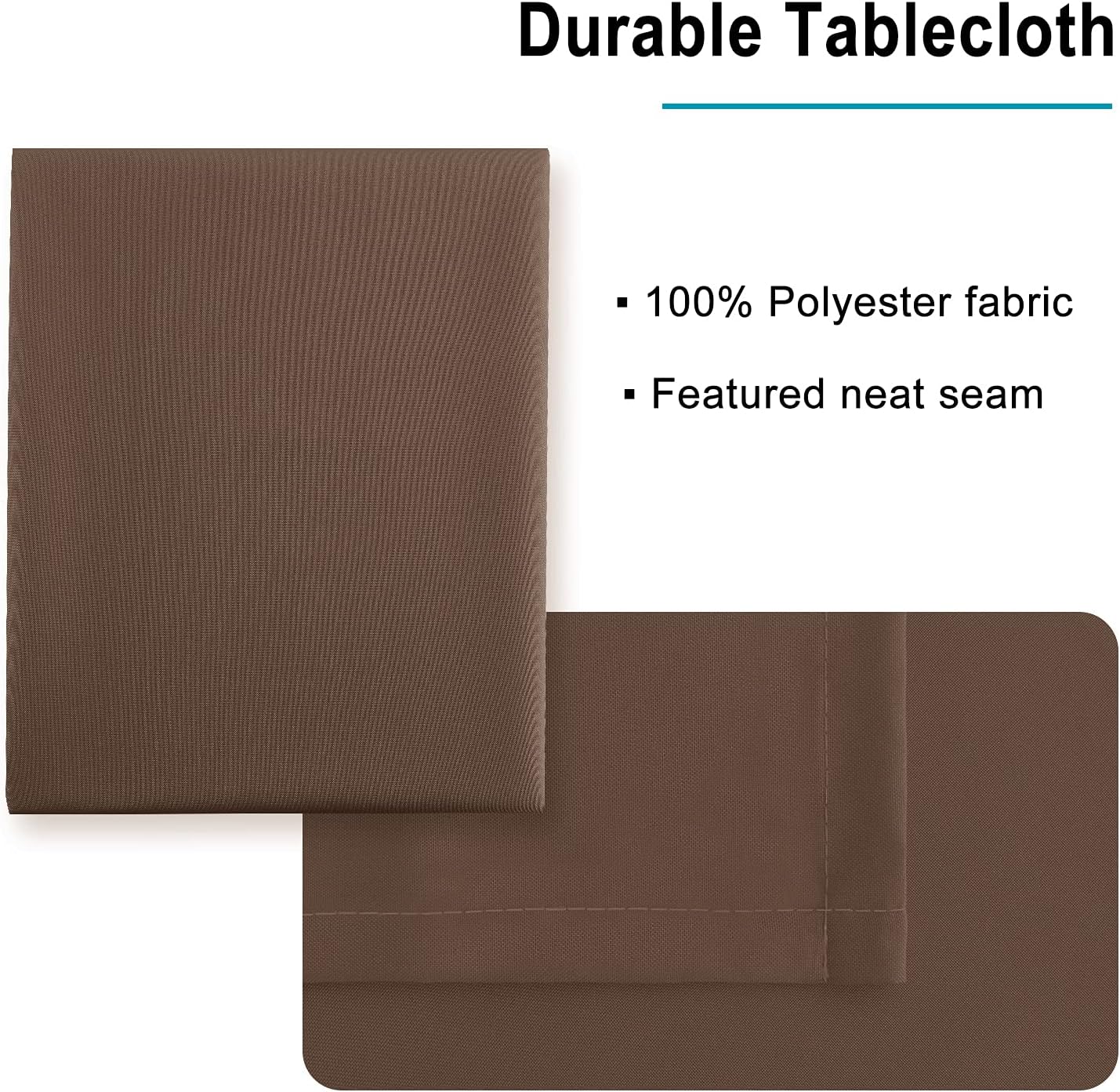 Hiasan Tan Rectangle Tablecloth - Waterproof Washable Polyester Fabric Table Cloth for Buffect Dining Birthday Party Wedding, 60 x 140 Inch