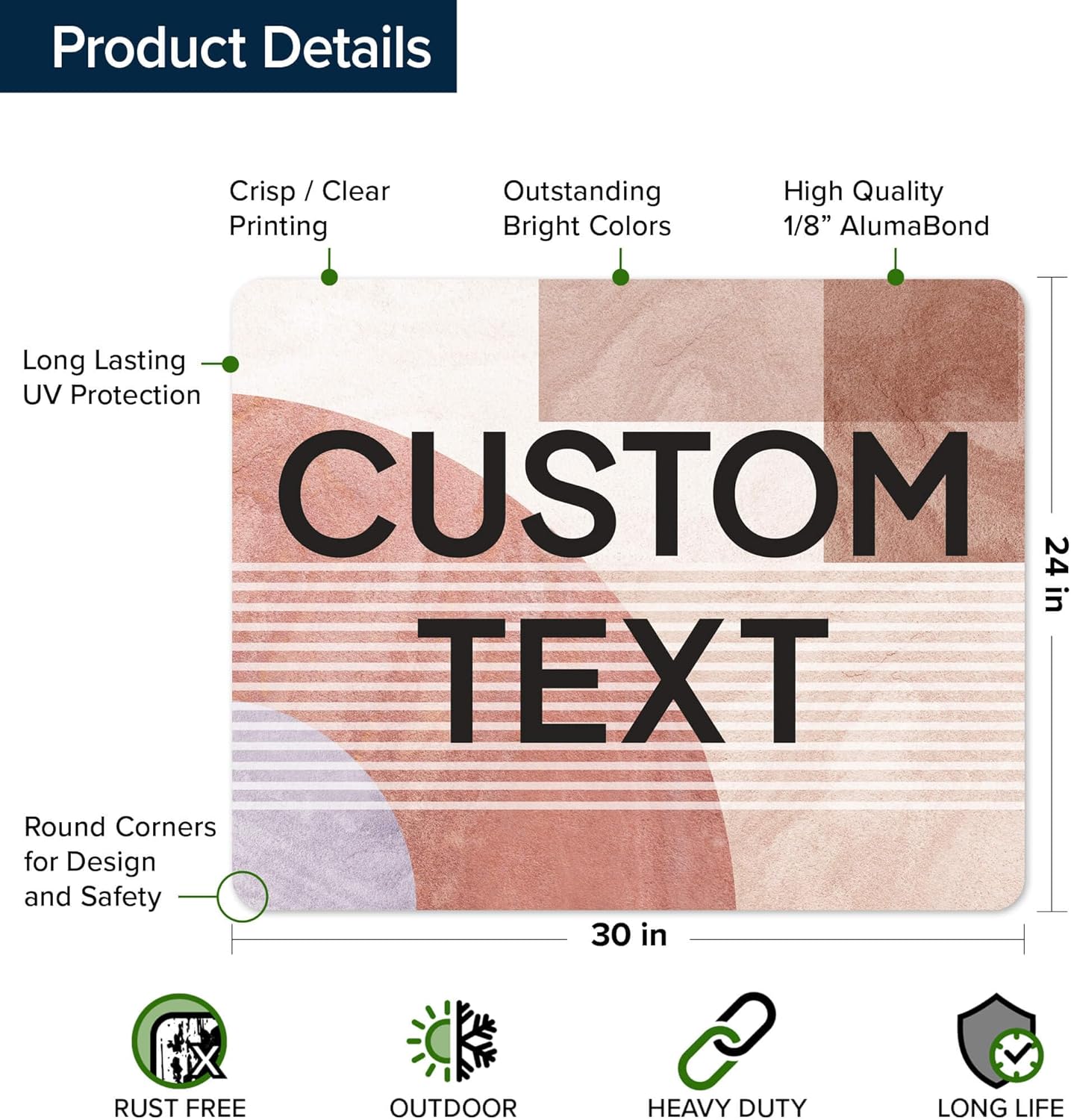 Custom Sign, Custom Street Sign, 11 Font Colors, 13 Font Styles, 4 Hole Options, 22 Sizes, 24x30 Inches, Rust Free DiBound, Fade Resistant, Made in USA by My Sign Center (Mid-Century Modern 1)