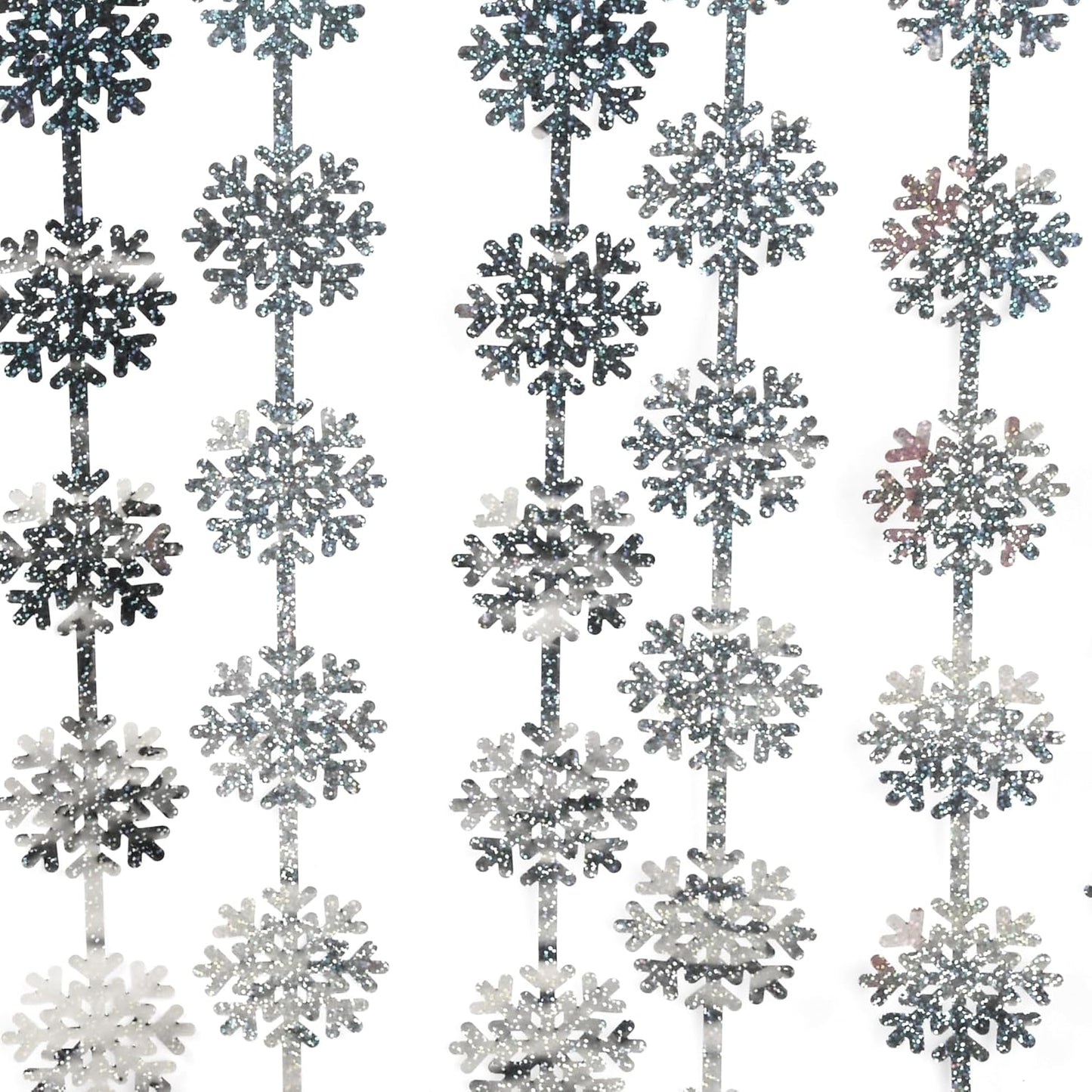 Silver Snowflake Fringe Curtain - GREATRIL Winter Onederland Streamers Backdrop with Sparkling Snowflake for Christmas Birthdays Party Decoration -3.2ft x 6.5ft - 2 Pack