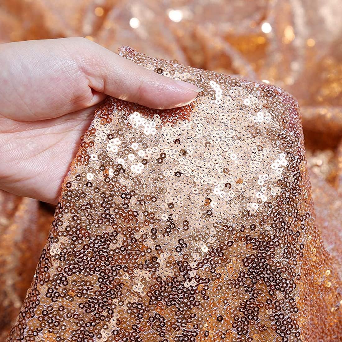 Poise3EHome 6FT x 8FT Sequin Photography Backdrop Curtain for Party Decoration, Rose Gold