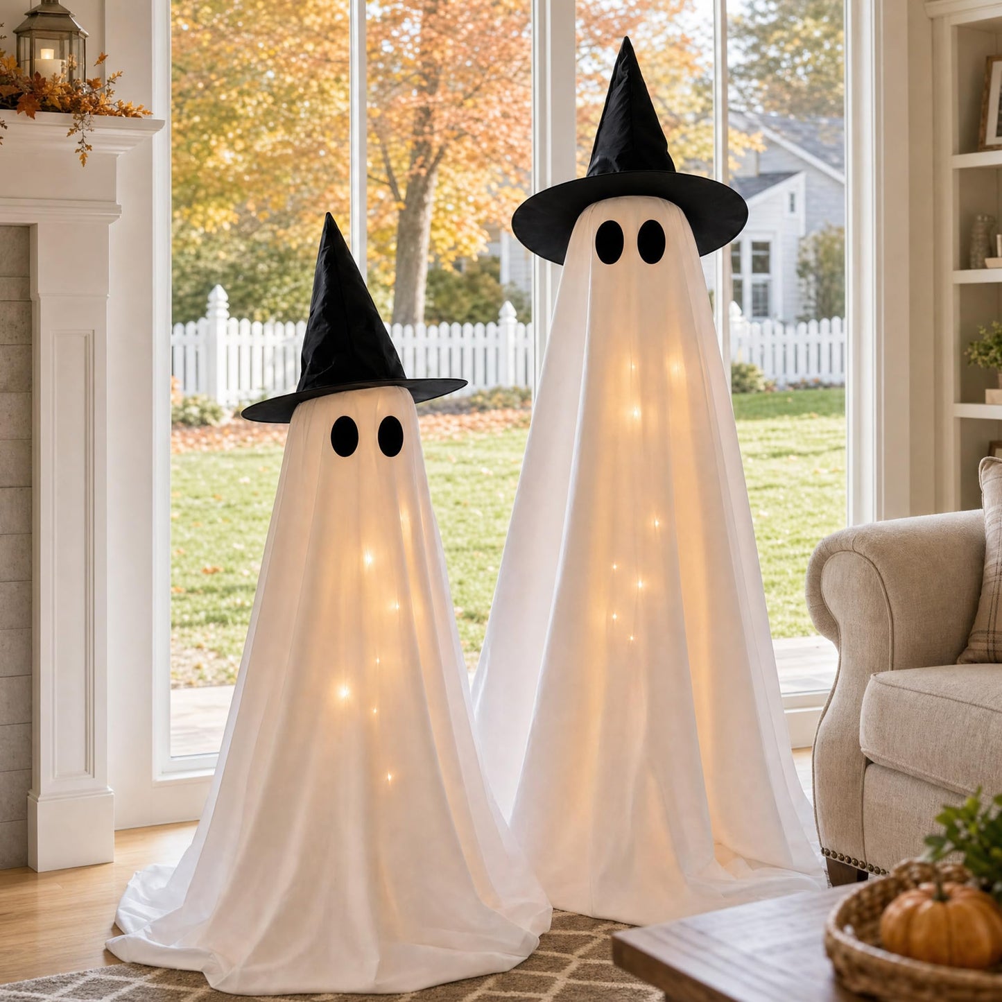 Halloween Decorations Indoor 2 Pack Light Up Ghosts
