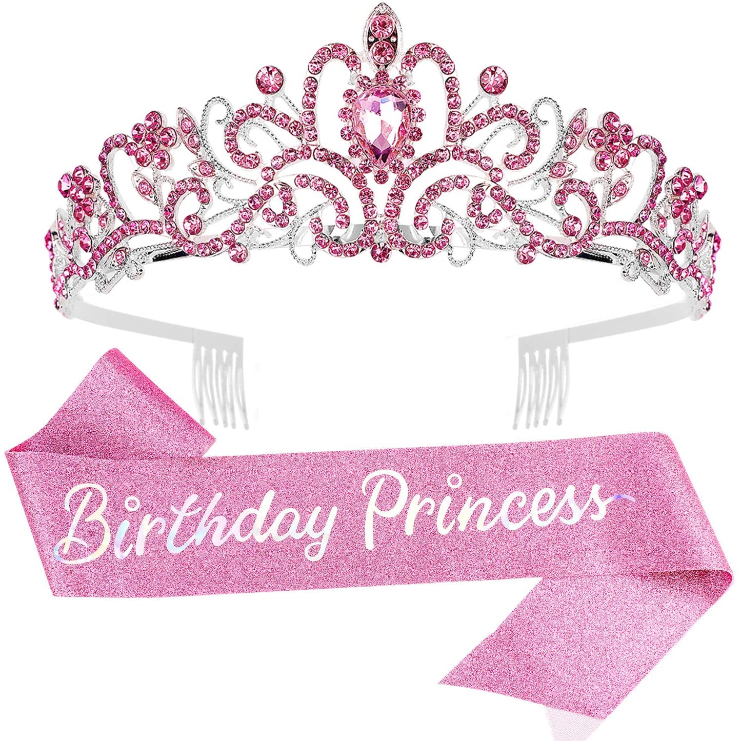 Princess Birthday Tiara - Happy Crown for Girls & Women, Decorative Accessory