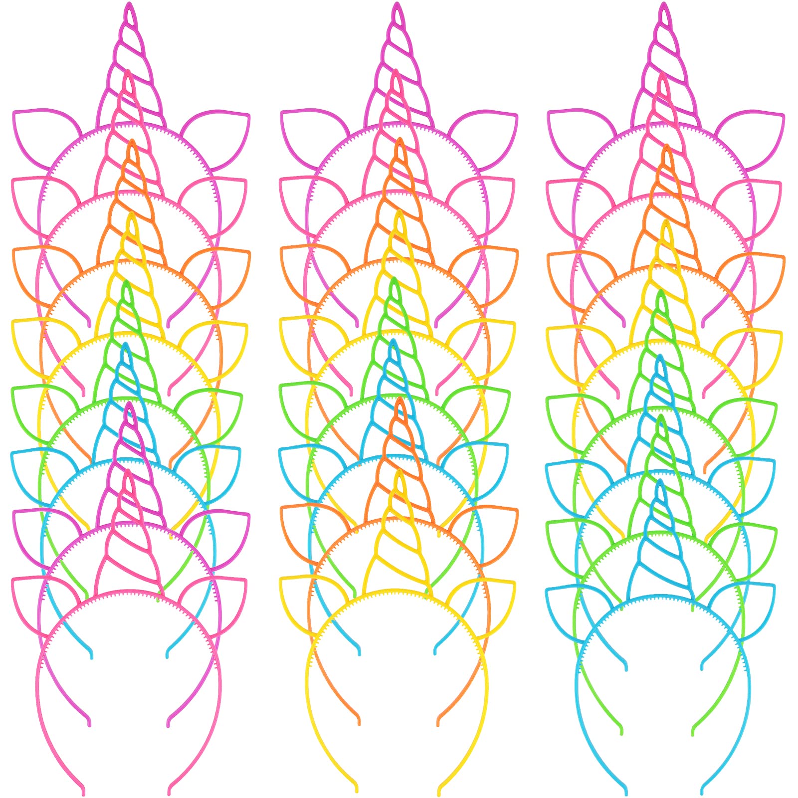 Zddaoole 24 Pcs Unicorn Headbands Unicorn Birthday Party Favors,Plastic Hairbands for