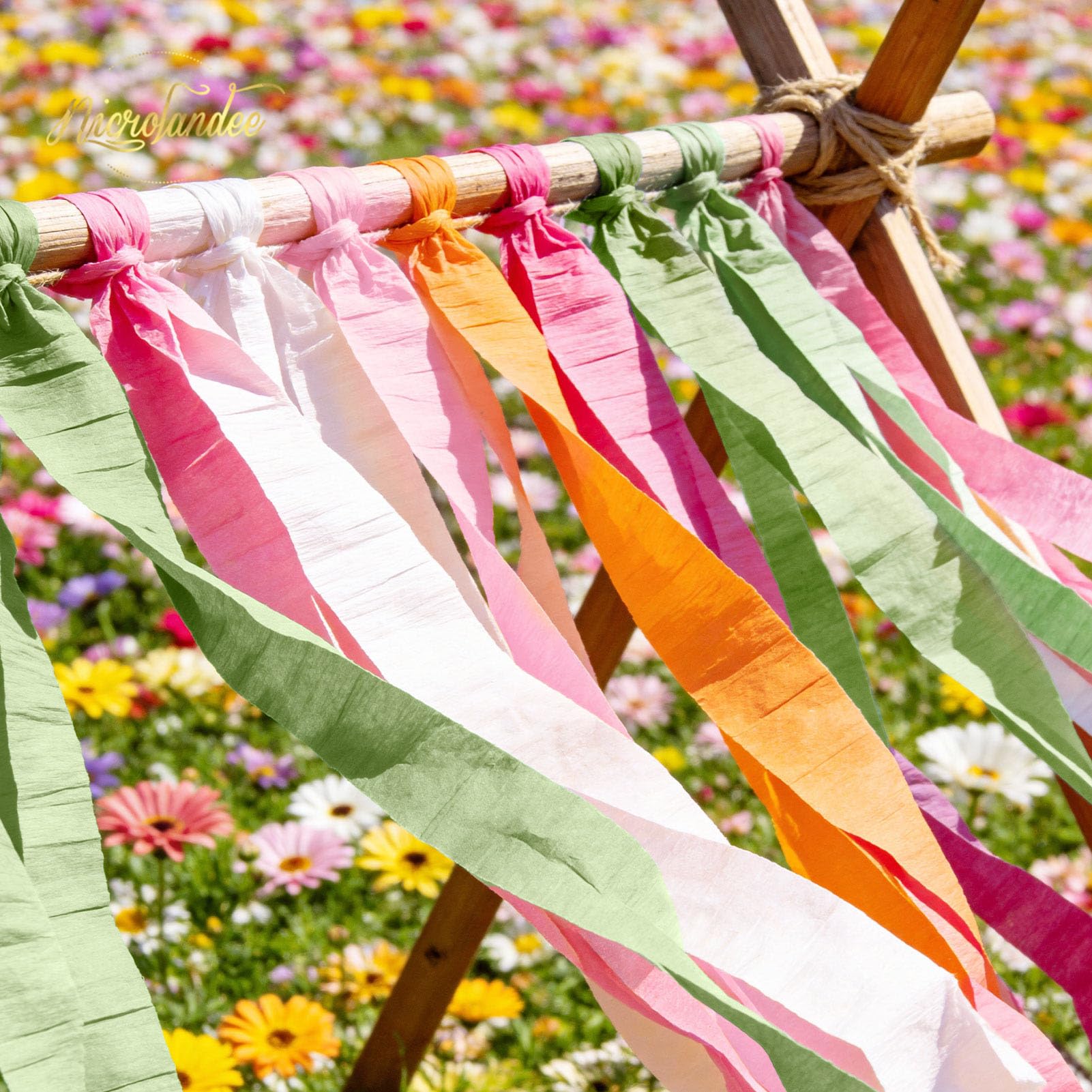 NICROLANDEE 5 Rolls Pastel Crepe Paper Streamers Backdrop Decorations