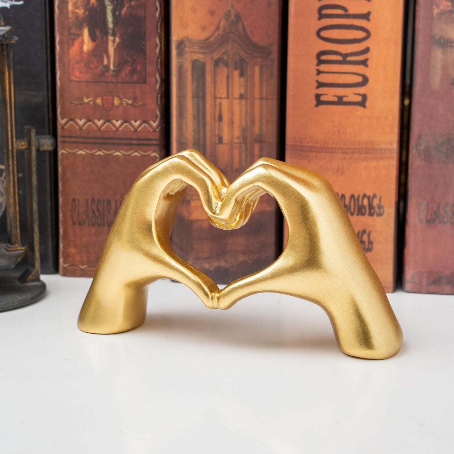 Small Heart Hands Sculpture Decor for Living Room Bedroom Bookshelf Coffe Table and Office Display