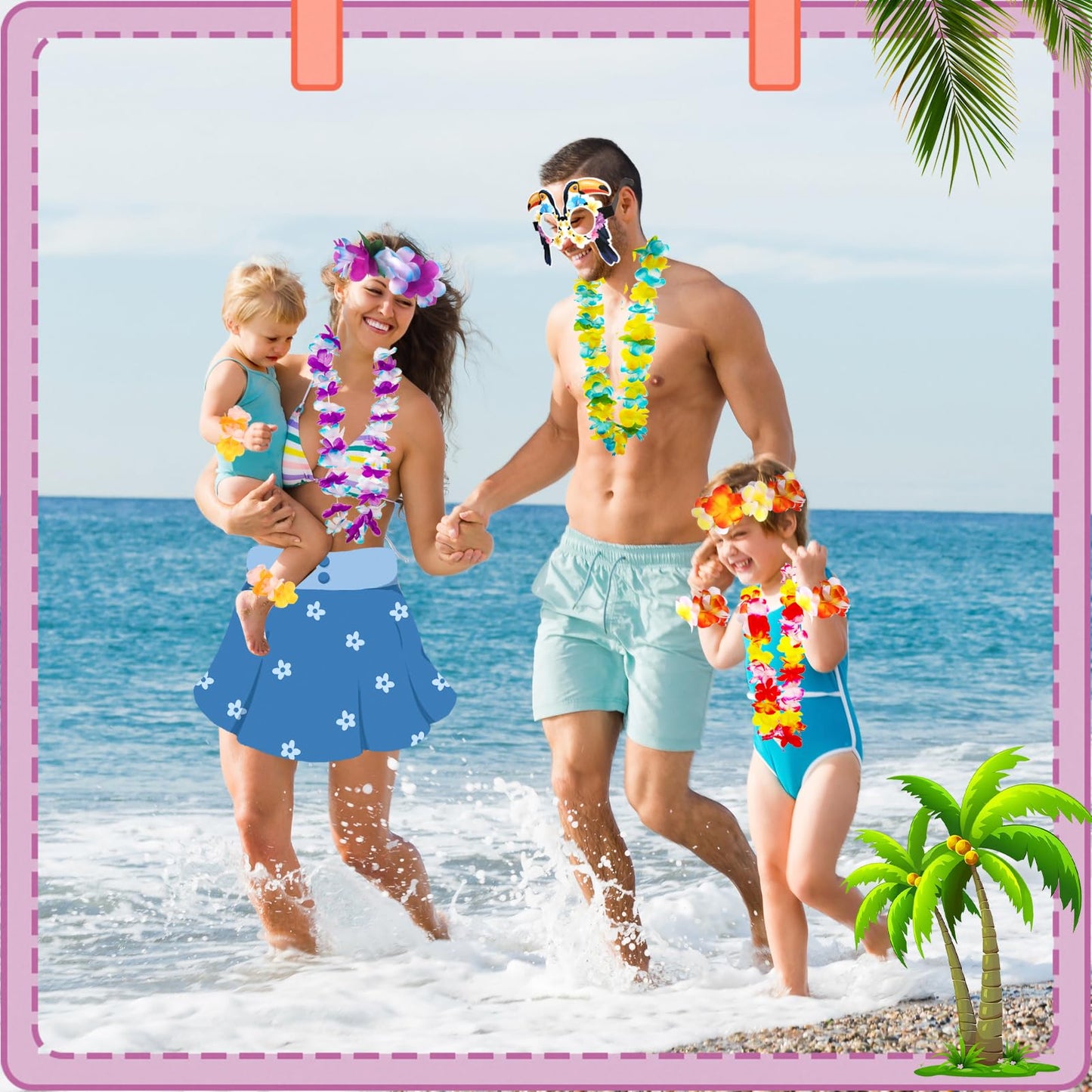 Atonofun 80 PCS Leis for Luau Party Decorations- Hawaiian Leis Bulk, Luau Party Glasses, Colorful