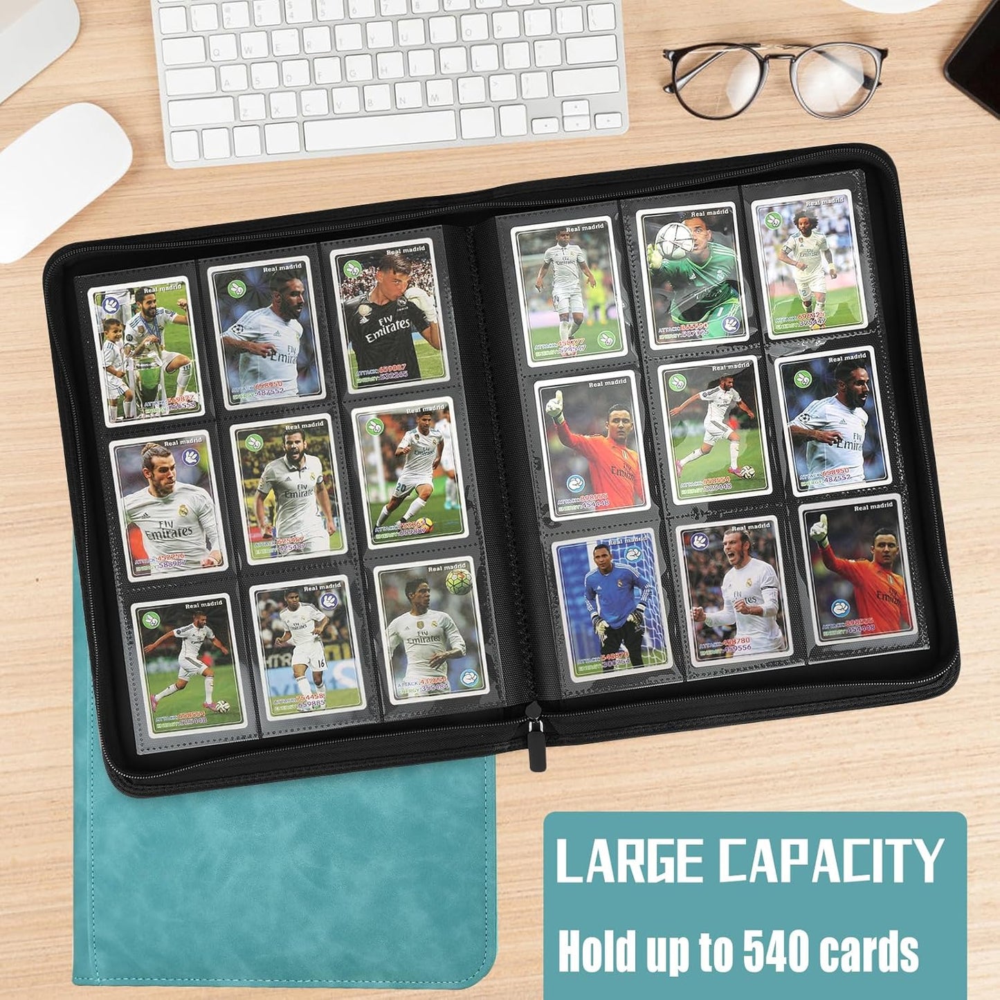 9 Pocket Card Binder,540 Pocket Trading Card Binders,Loading Pocket Collectible Card Album for MTG, TCG, Sport Card, Game Cards Green