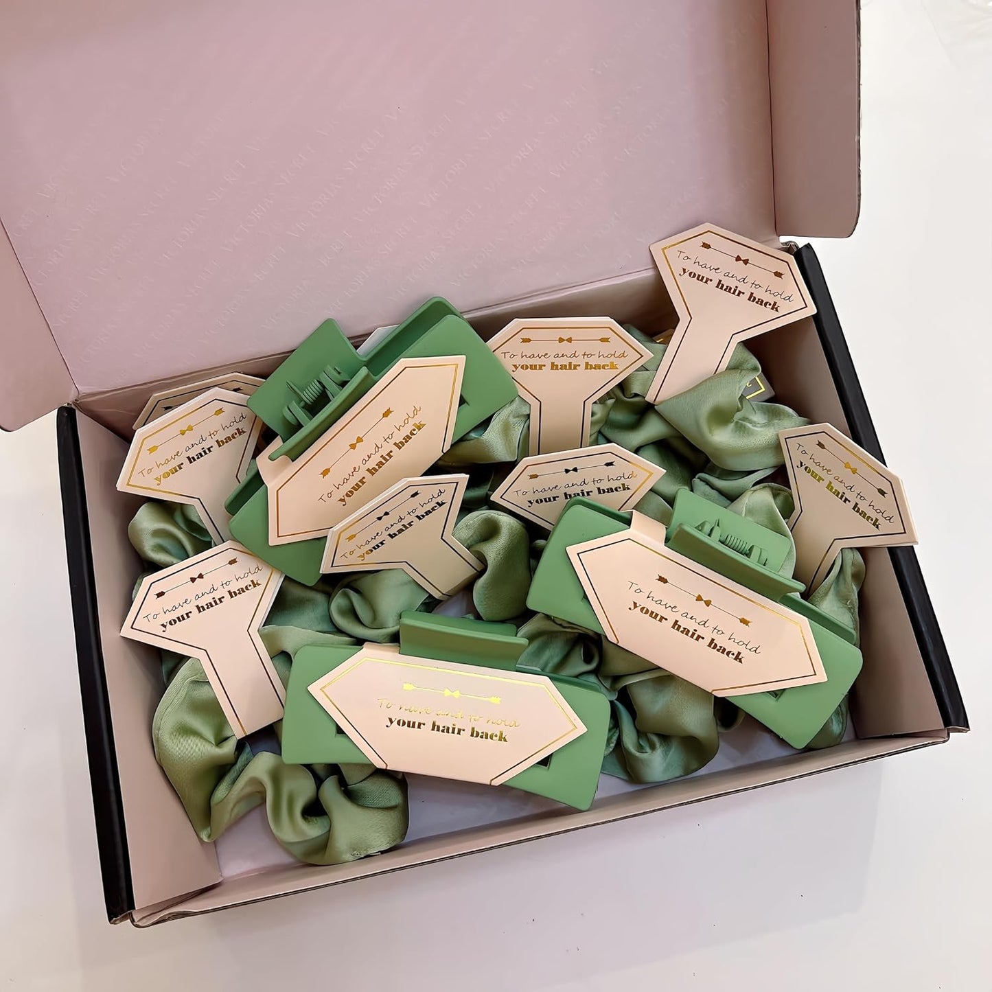 Bridesmaid Scrunchies Proposal Gifts Bachelorette Hair Claws Clips Girls heart sunglasses for Wedding Party Favors (Sage Green)