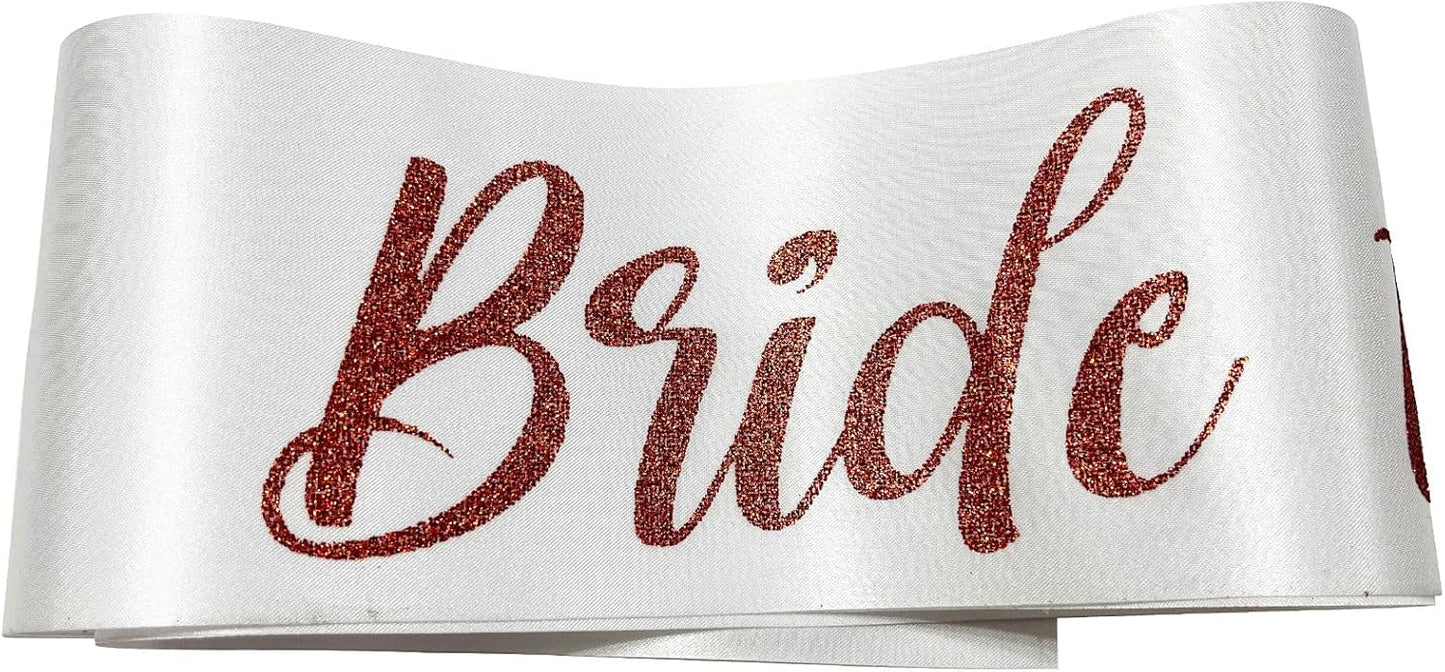 Bride to Be Sash, Bride Sash Bachelorette Party Bridal Shower Sashes Bachelor Decorations Just Married Gift Engaged Decor Accessories,White Red