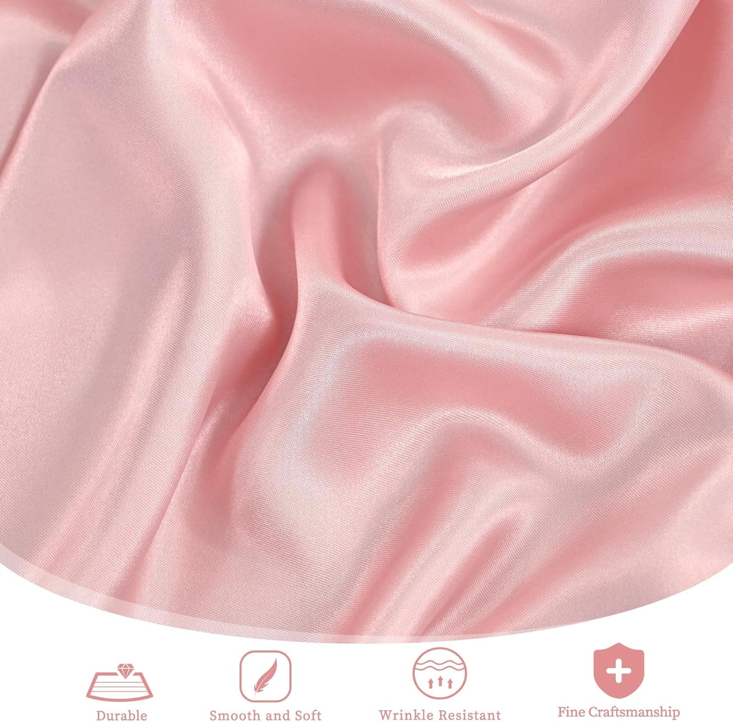 12 Pack 120 Inch Rose Gold Satin Tablecloth - Premium Bright Silky Round Tablecloth Overlay Smooth Fabric Table Cover, Table Decoration for Wedding Party Banquet Events Restaurant Kitchen Dining