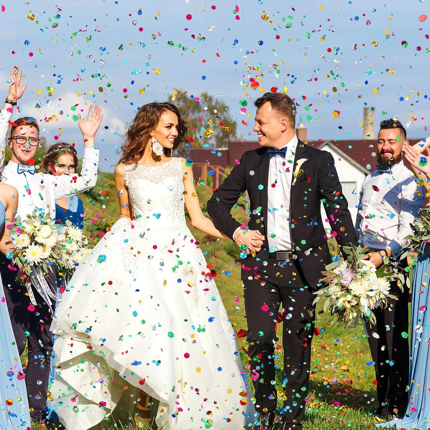 MARFOREVER Multicolor Sparkle Foil Confetti, Glitter Round Confetti Birthday Scatter Table Metallic Sequin Sprinkles Circle Dots for Baby Shower Wedding Christmas Valentine Party Decorations