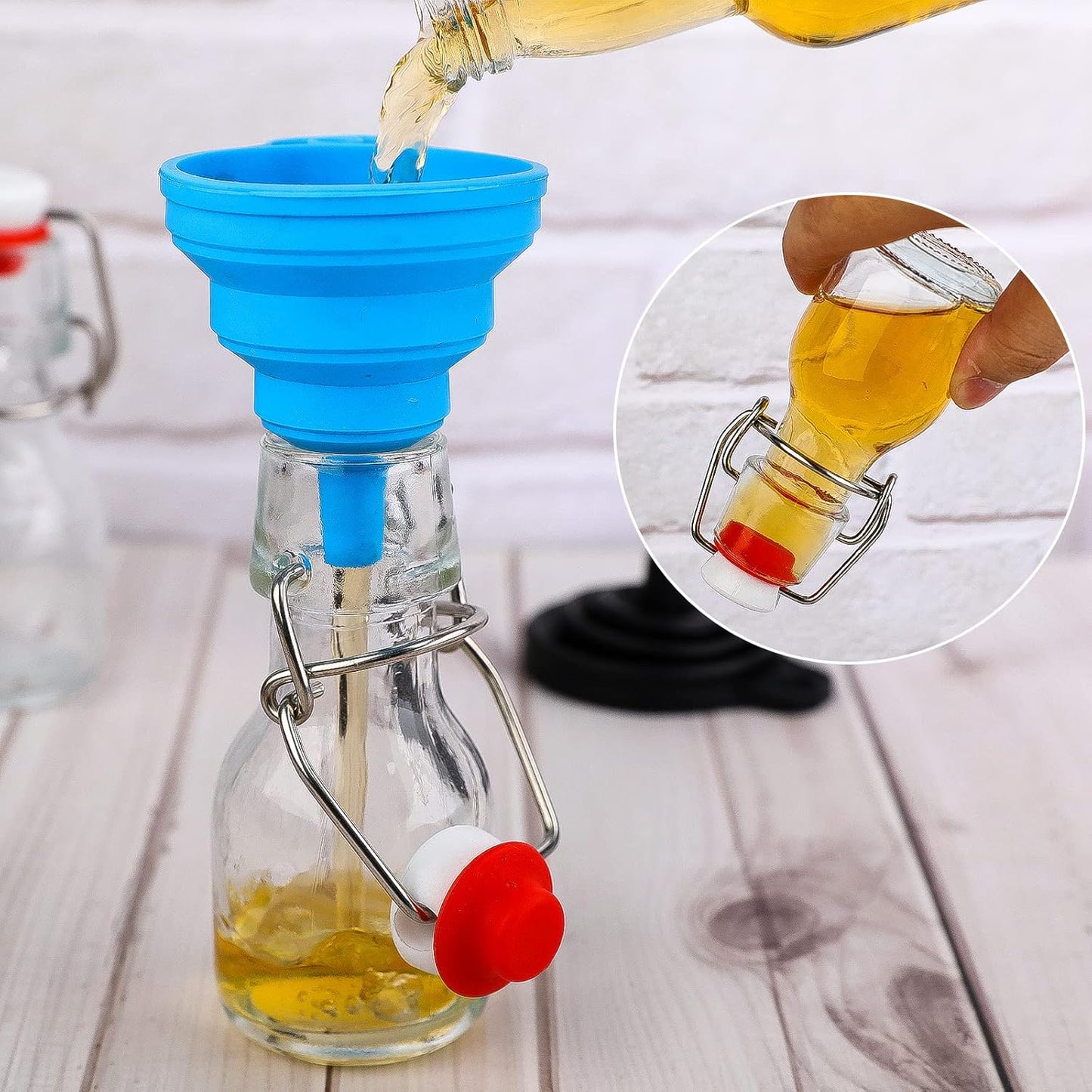 INFTYLE Swing Top Glass Bottles Set - 30 Mini Glass Bottles with Swing Top Lids for Homemade Drinks, Extracts, Candy, Crafts and Party Decor (30 Pcs-2oz)