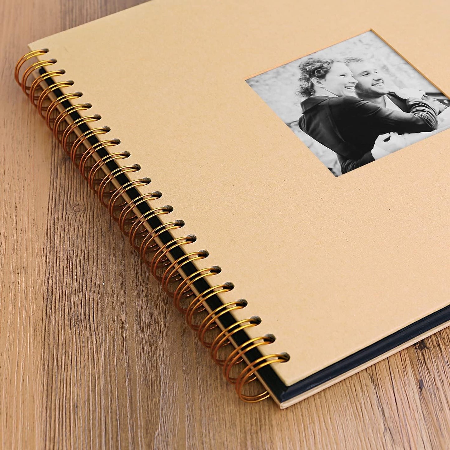 INNOCHEER Photo Album - Self Adhesive 80 Black Pages, Large Scrapbook Wedding Guest Book for DIY Anniversary Travel Memory Scrapbooking (Brown 12 x 12)