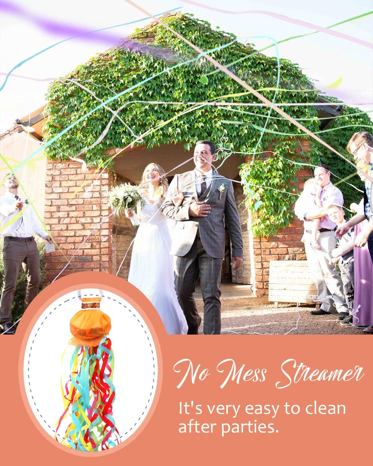 BATTIFE 40Pack Streamers Poppers - Colorful Hand Throw Confetti Poppers, No Mess Paper Crackers for Birthday Wedding Party Celebrations