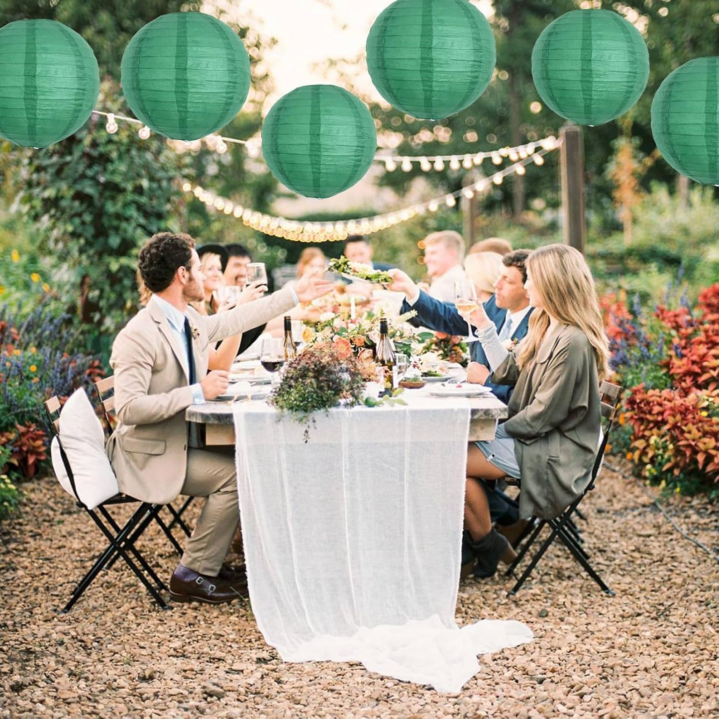 BEISHIDA 12-Inch Green Round Paper Lanterns Hanging Decorative Chinese Paper Lanterns Lamp for Birthday Wedding Party Irish Party Saint Patricks Day Decoration and Baby Bridal Shower（6 Packs）