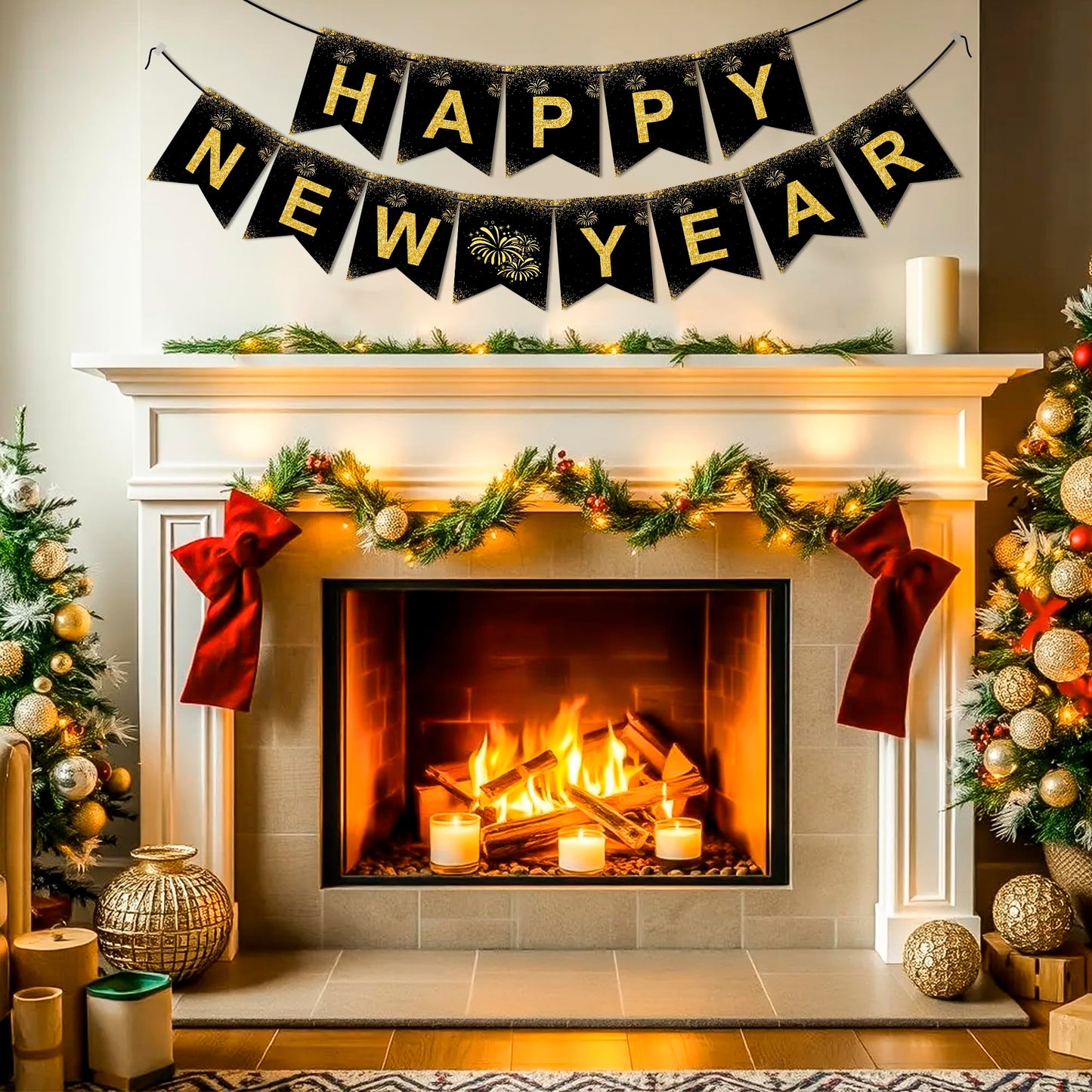 OHOME New Years Decorations 2027 - Happy New Year Banner - New Years Eve Party Supplies - Happy New
