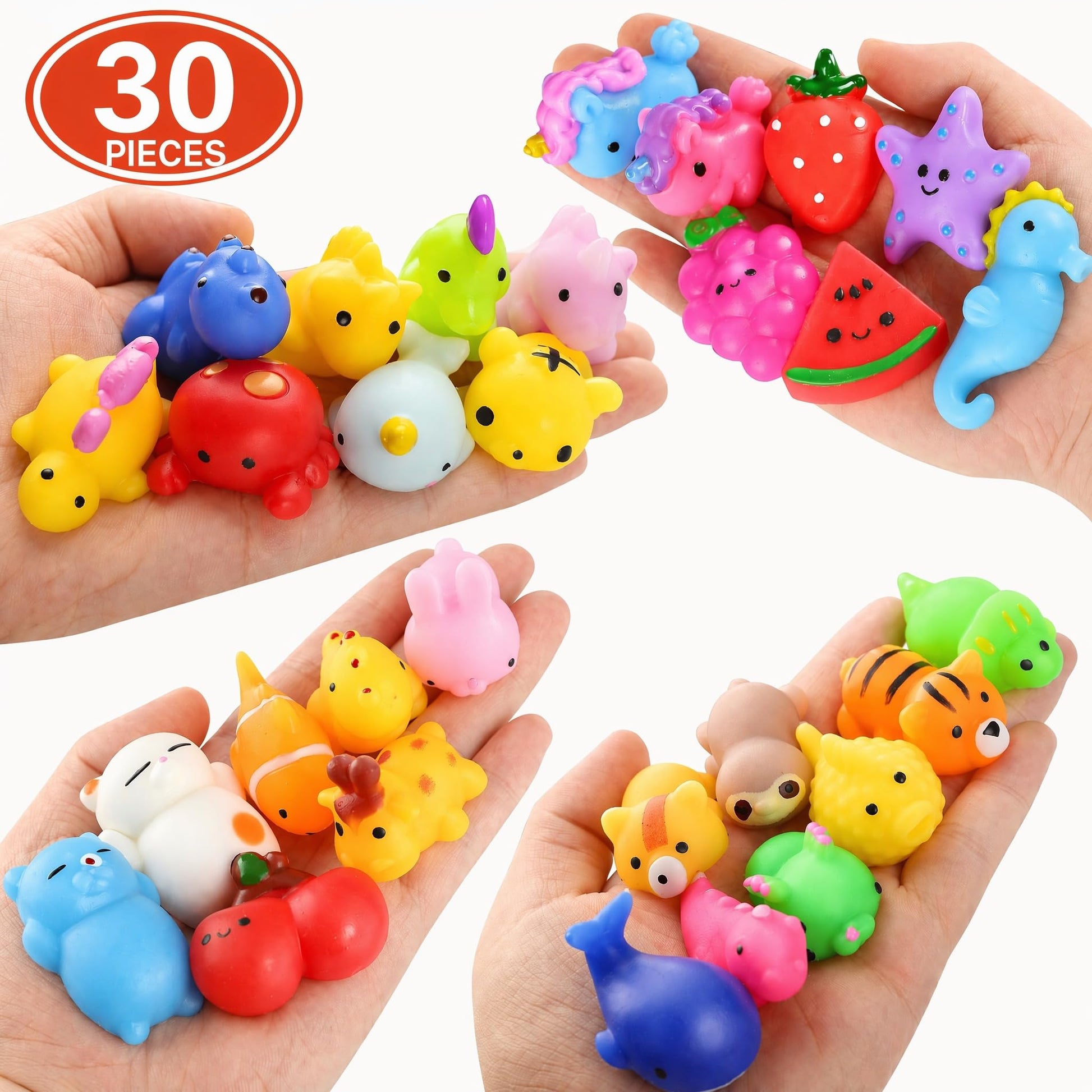 nobasco Squishies, 30 Pack Mochi Squishy Toys - Kawaii Cat Squishys Slow Rising Animals - Party