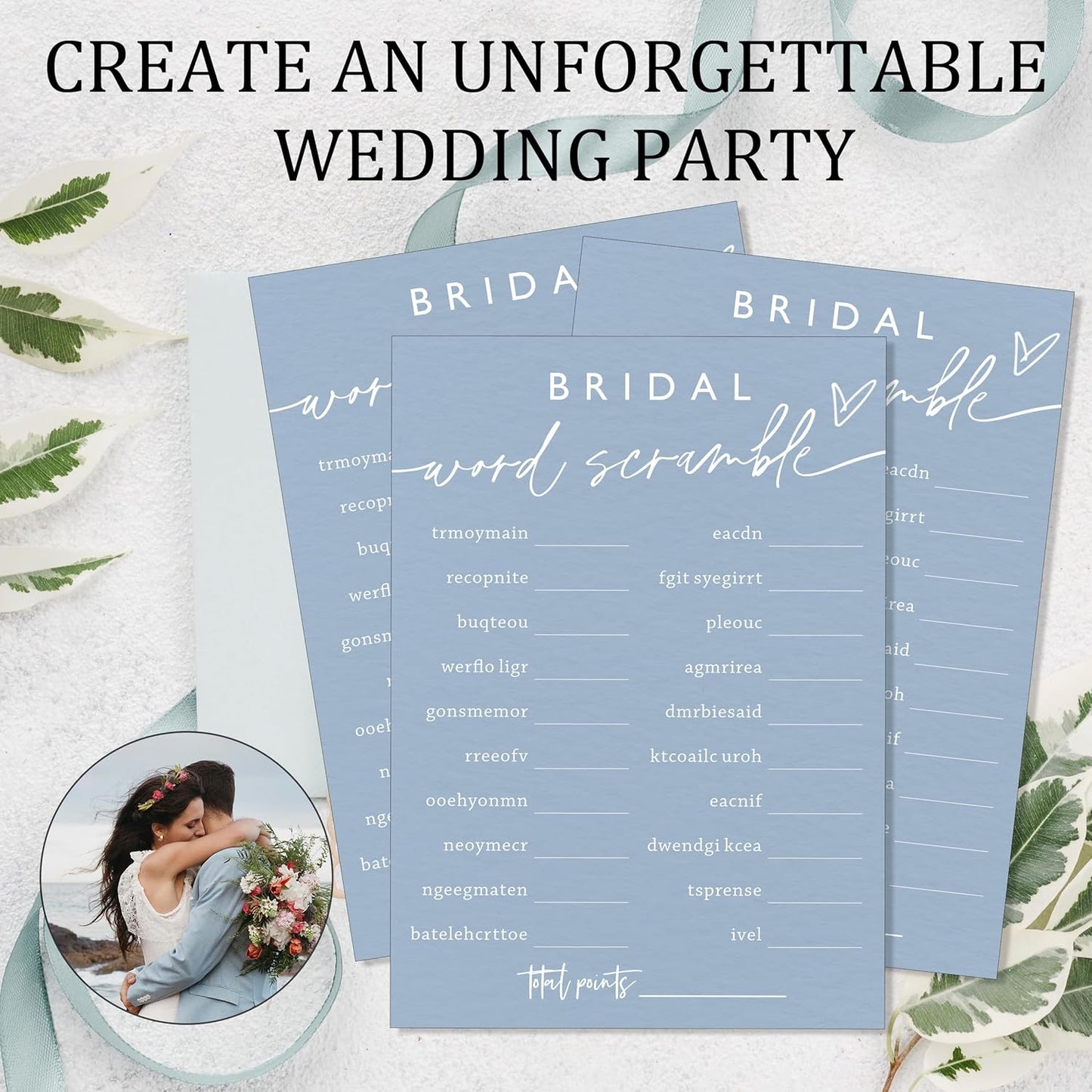 Fun Wedding Shower Games Bridal Word Scramble who knows the bride best 25 Game Cards with 1 Answer Card Bridal Shower Game Rustic Ideas Activity for Engagement Wedding Party Entertainment - B03