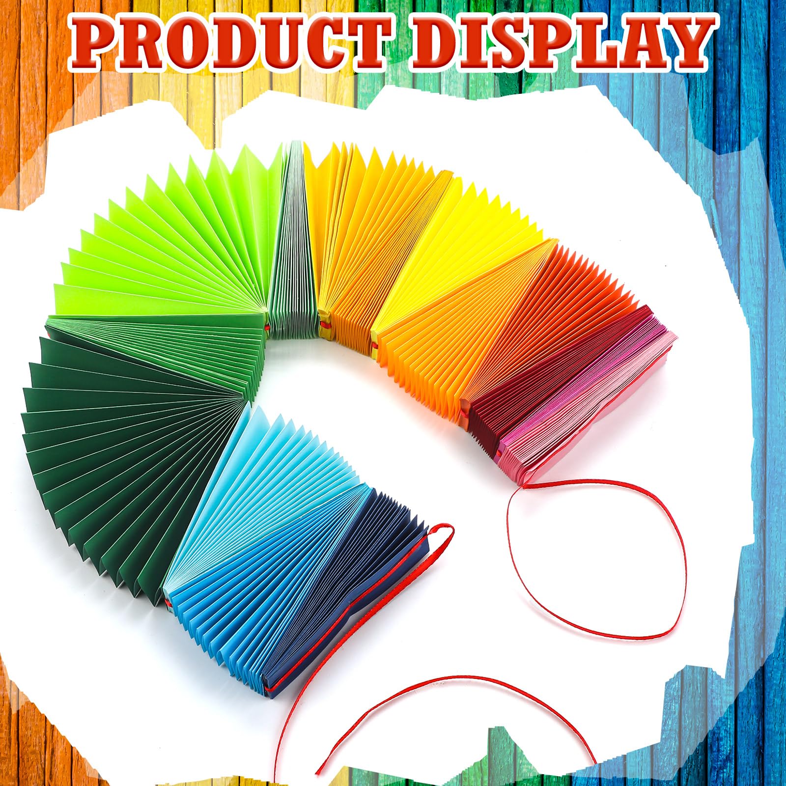 Weekgrat 3 Pack Rainbow Paper Fan Garland 15.6ft Hanging Decor