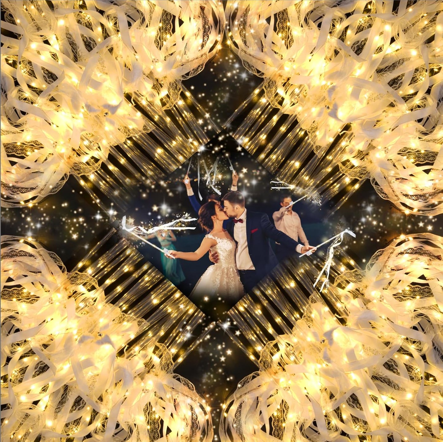 68PCS Light up Wands for wedding, Wedding Wands Streamers with 3 Colorful Flashing Modes, Fairy Wands, LED Silk Fairy Wand with Bells for Wedding, New Year, Thanksgiving, Concert