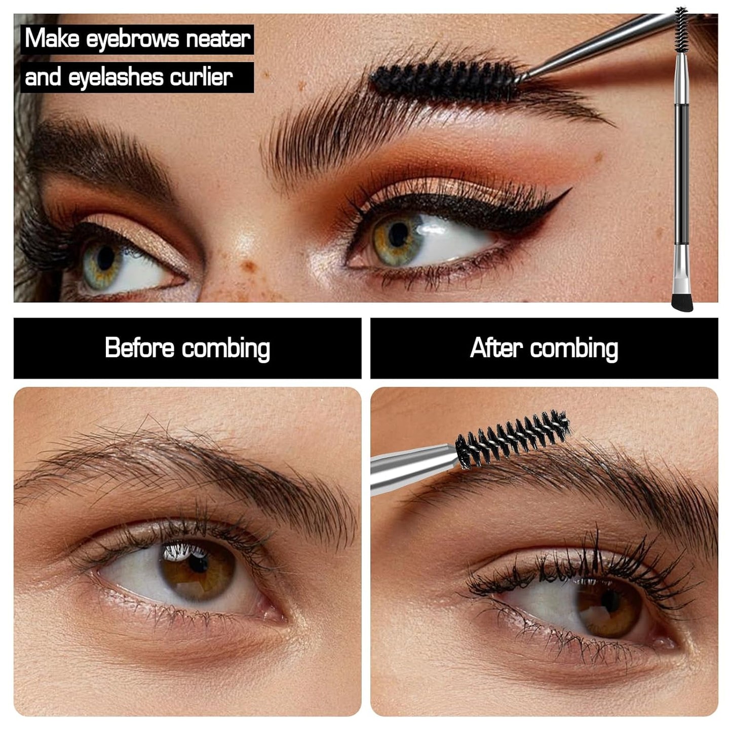 Eyebrow Pencils for Women, Microblading Eyebrow Pen Magical 2-in-1 Dual-Ended Brow Pen with 3D & Precise Brush-Tip Create Natural Hair-Like Brows, Last All-Day(Soft Brown)