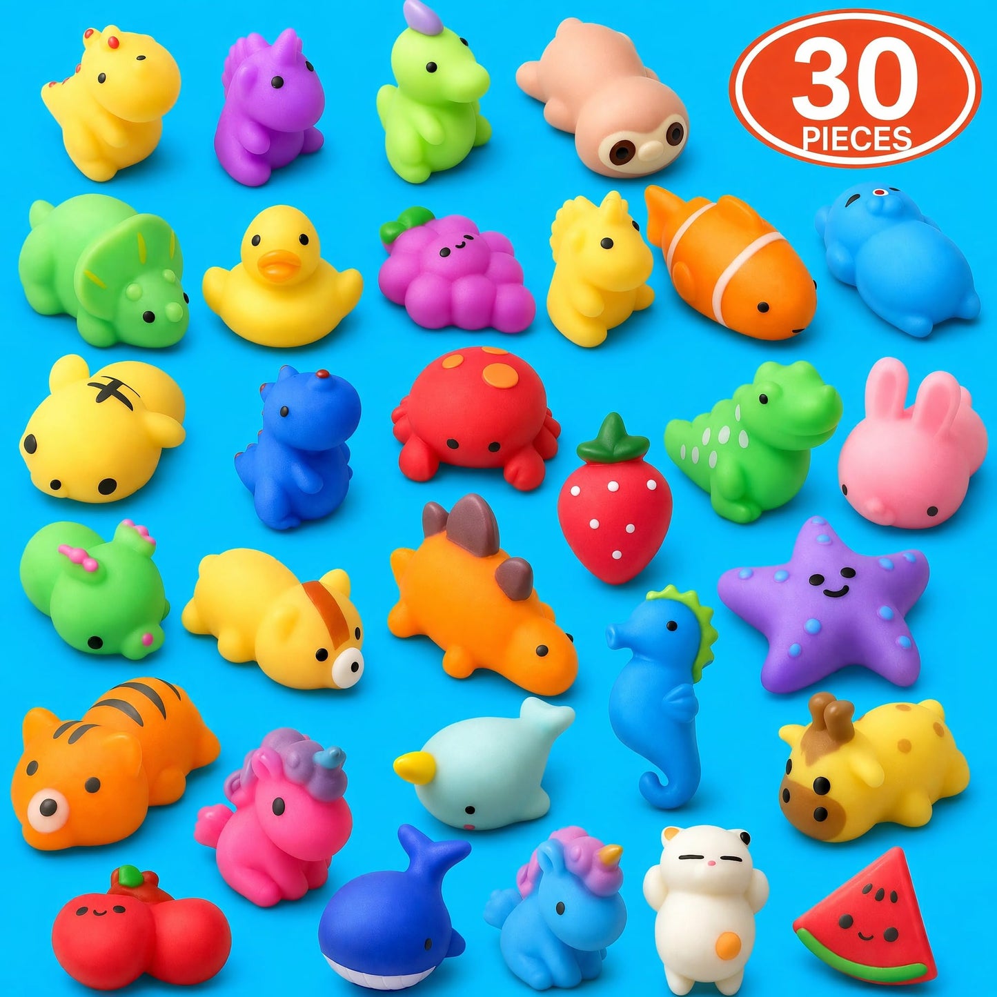 nobasco Squishies, 30 Pack Mochi Squishy Toys - Kawaii Cat Squishys Slow Rising Animals - Party