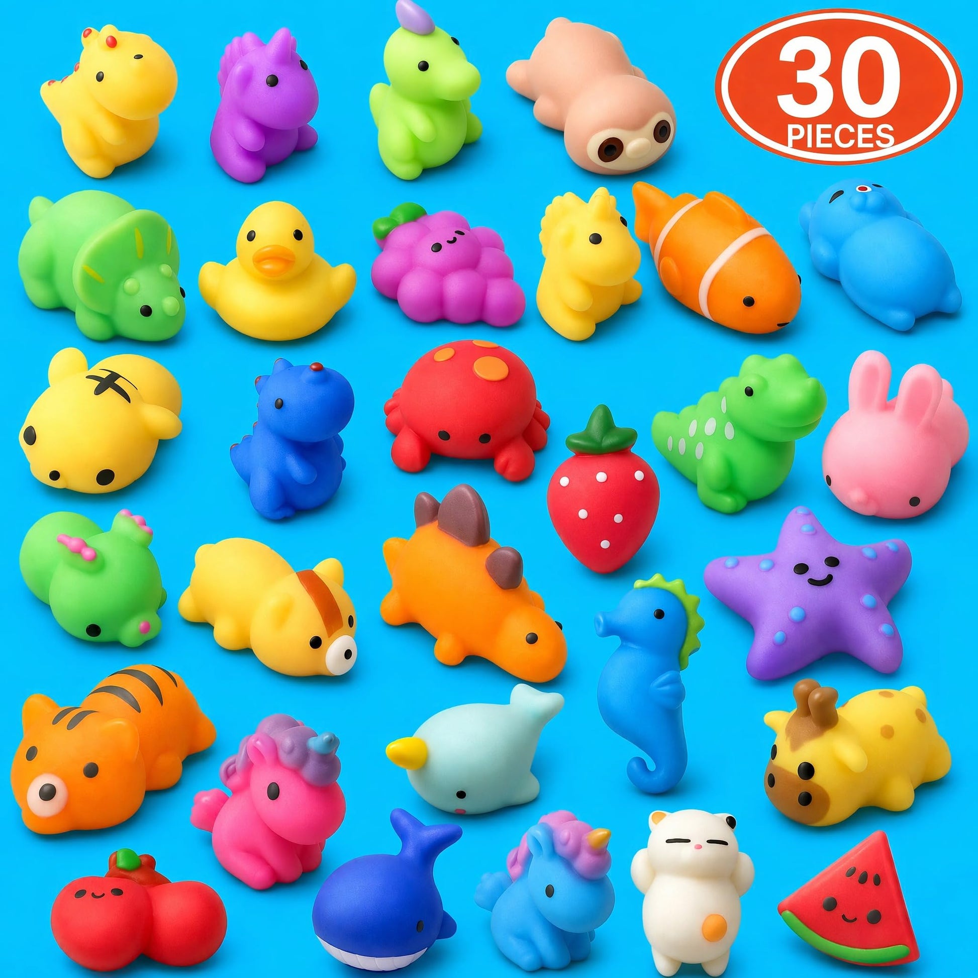 nobasco Squishies, 30 Pack Mochi Squishy Toys - Kawaii Cat Squishys Slow Rising Animals - Party