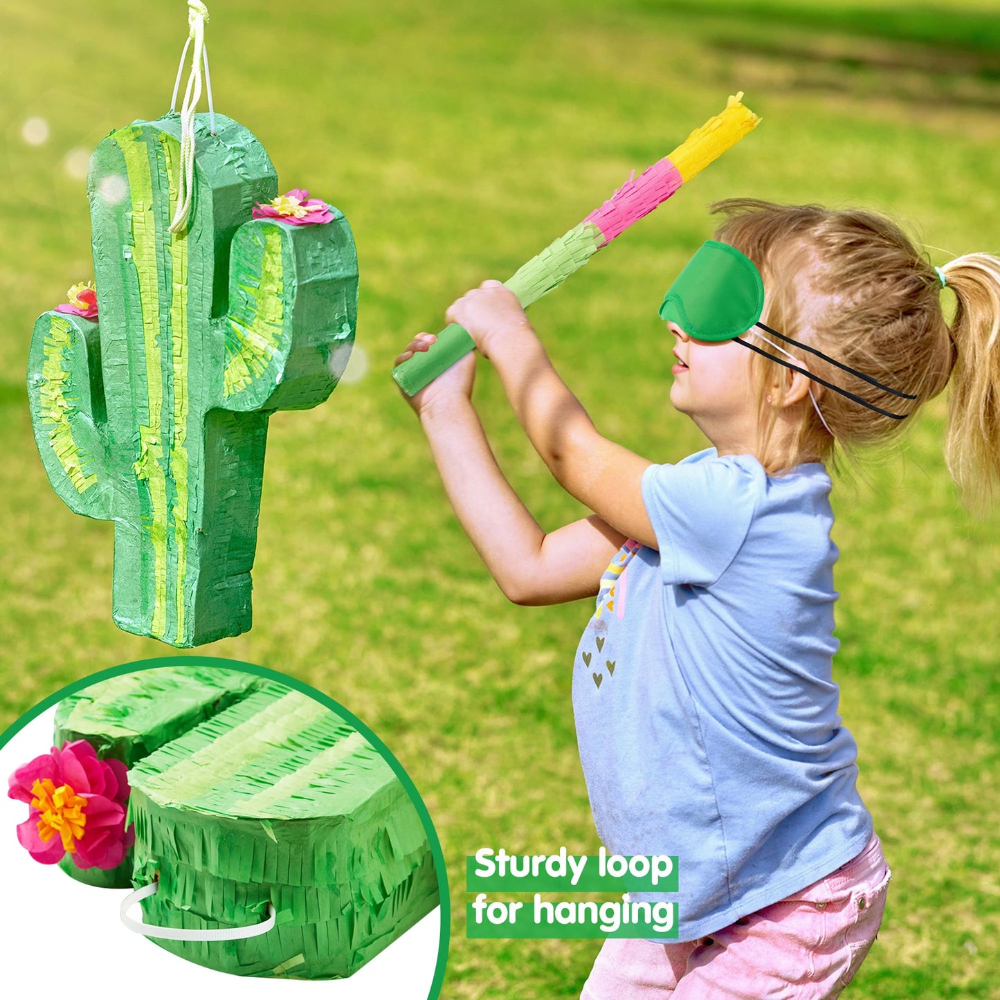 Cinco De Mayo Cactus Pinata for Kids Birthday Party, (16.75x11.25x3 in.) for Fun Fiesta Taco Party