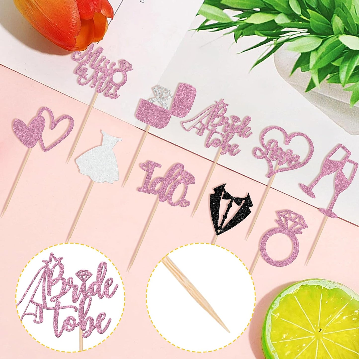 30 PCS Bride to Be Cupcake Toppers Glitter Miss to Mrs I Do Love Heart Ring Cupcake Picks Wedding Bridal Shower Cake Decorations for Wedding Engagement Bachelorette Party Supplies Purple