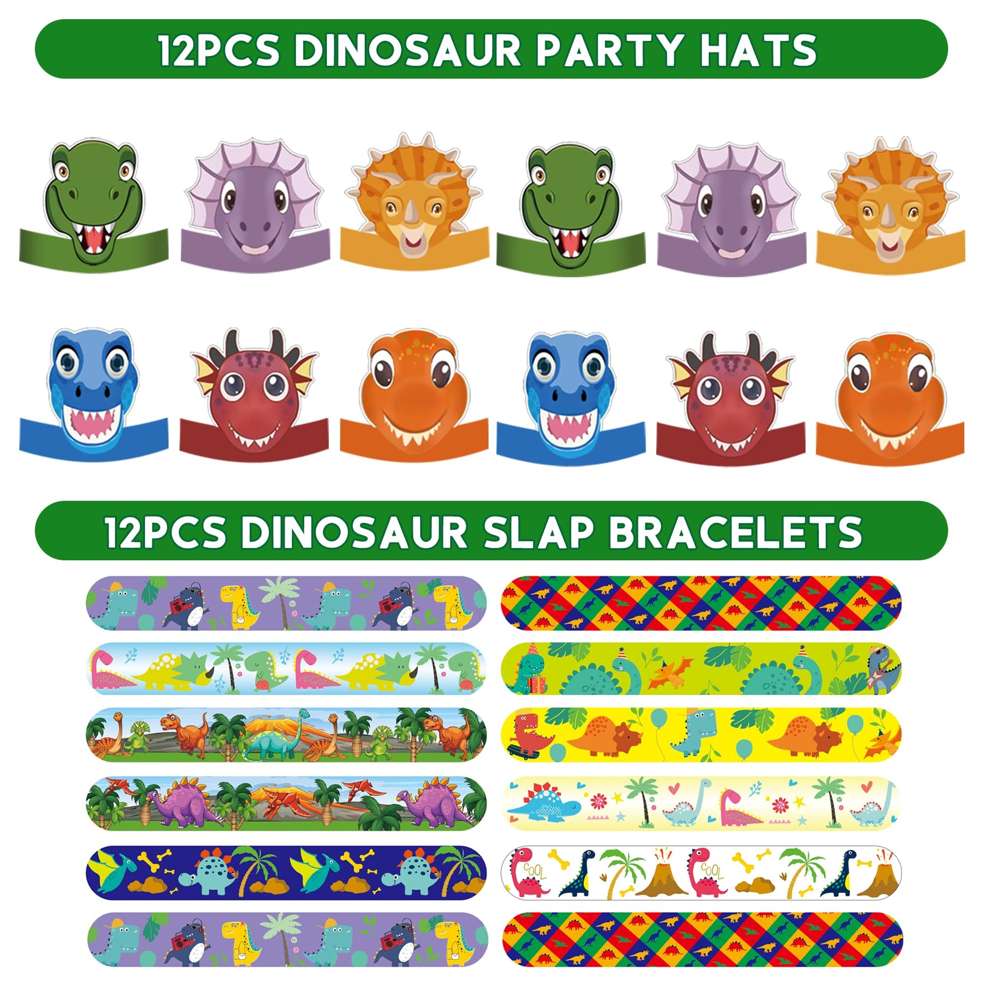 PLOUGVI 320PCS Dinosaur Birthday Party Decorations Favors Supplies, Dino Goodie Bags Fillers