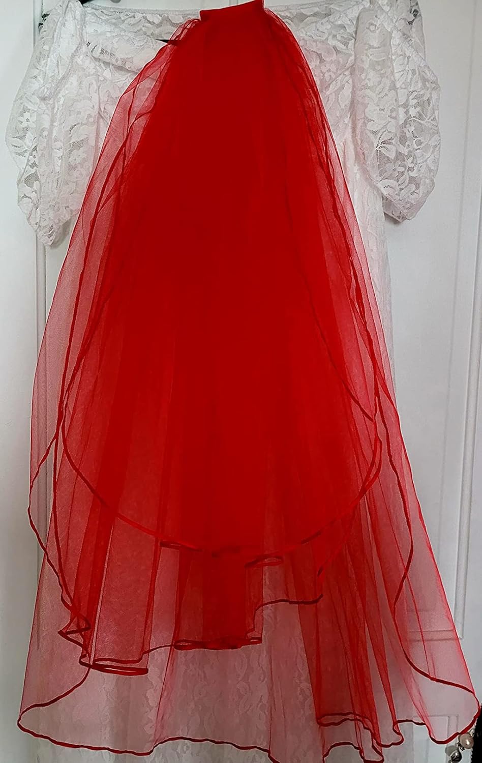 Women's Short Wedding Veils with Comb 3 Tier Halloween Tulle Bridal Veil