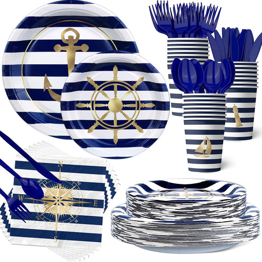Nautical Decorations & Tableware - Party Supplies for 20 Guests