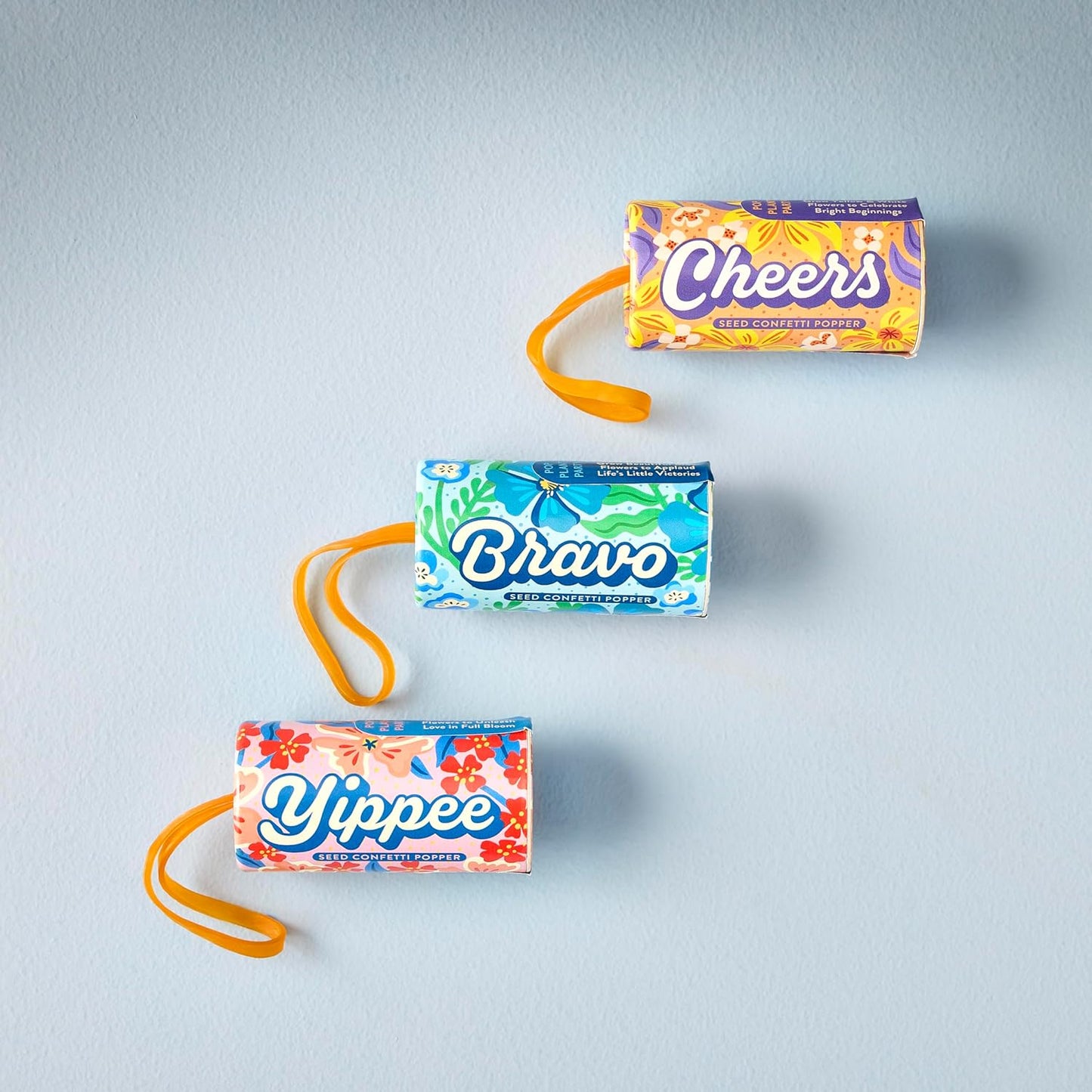 Modern Sprout Seed Confetti Poppers with Flower Seeds - Party Favors for Outdoor Weddings, Birthday, Event & Parties - Plantable Seed Paper - Non-Toxic, Plastic-Free - Pollinator Friendly - Pack of 12