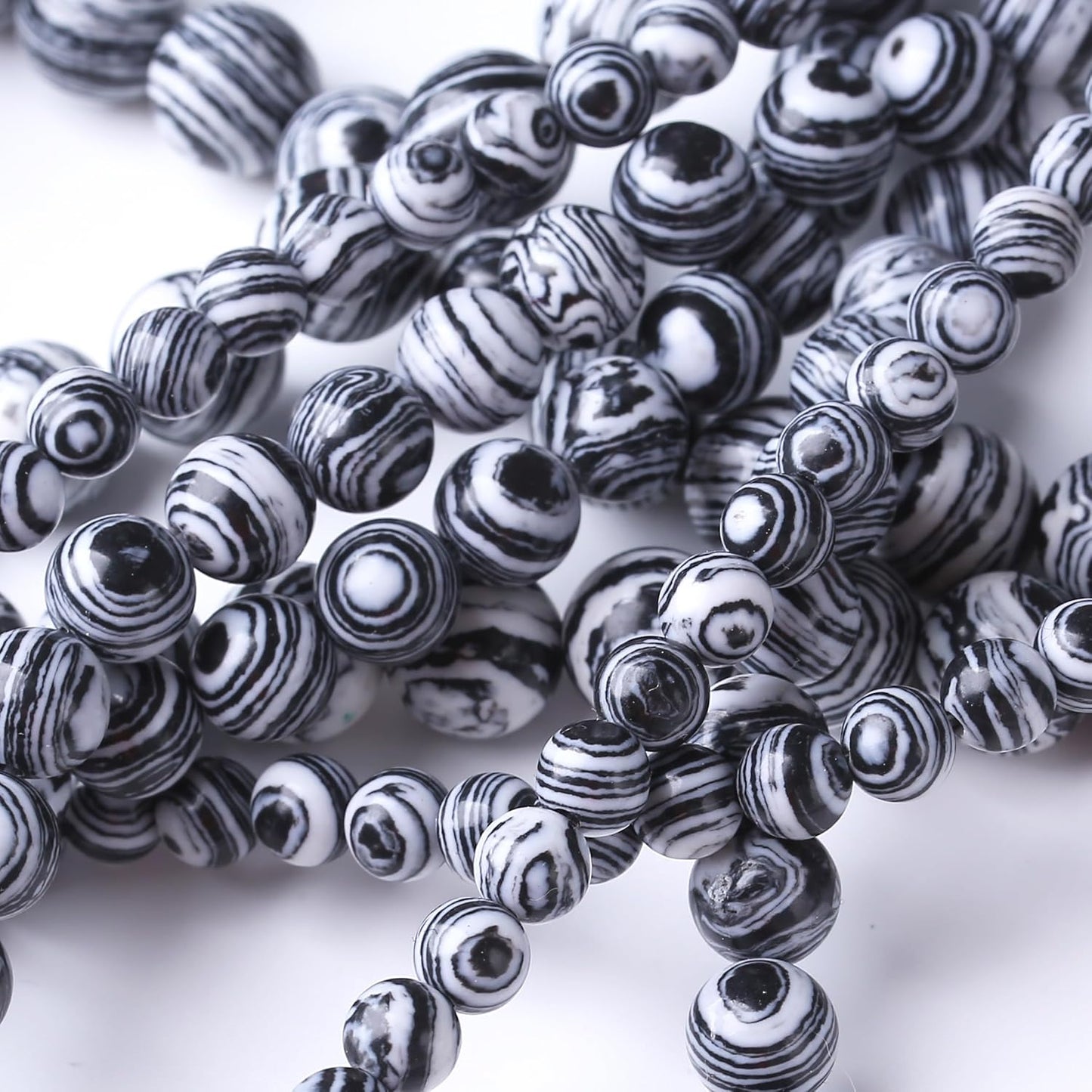 Black Peacock Turquoise Stone Beads Gemstone Round Crystal Energy Jade Beads Stone Beads for Jewelry Making DIY Bracelet Necklace Jewelry Making 1 Strand 15.5inch 45PCS 8MM