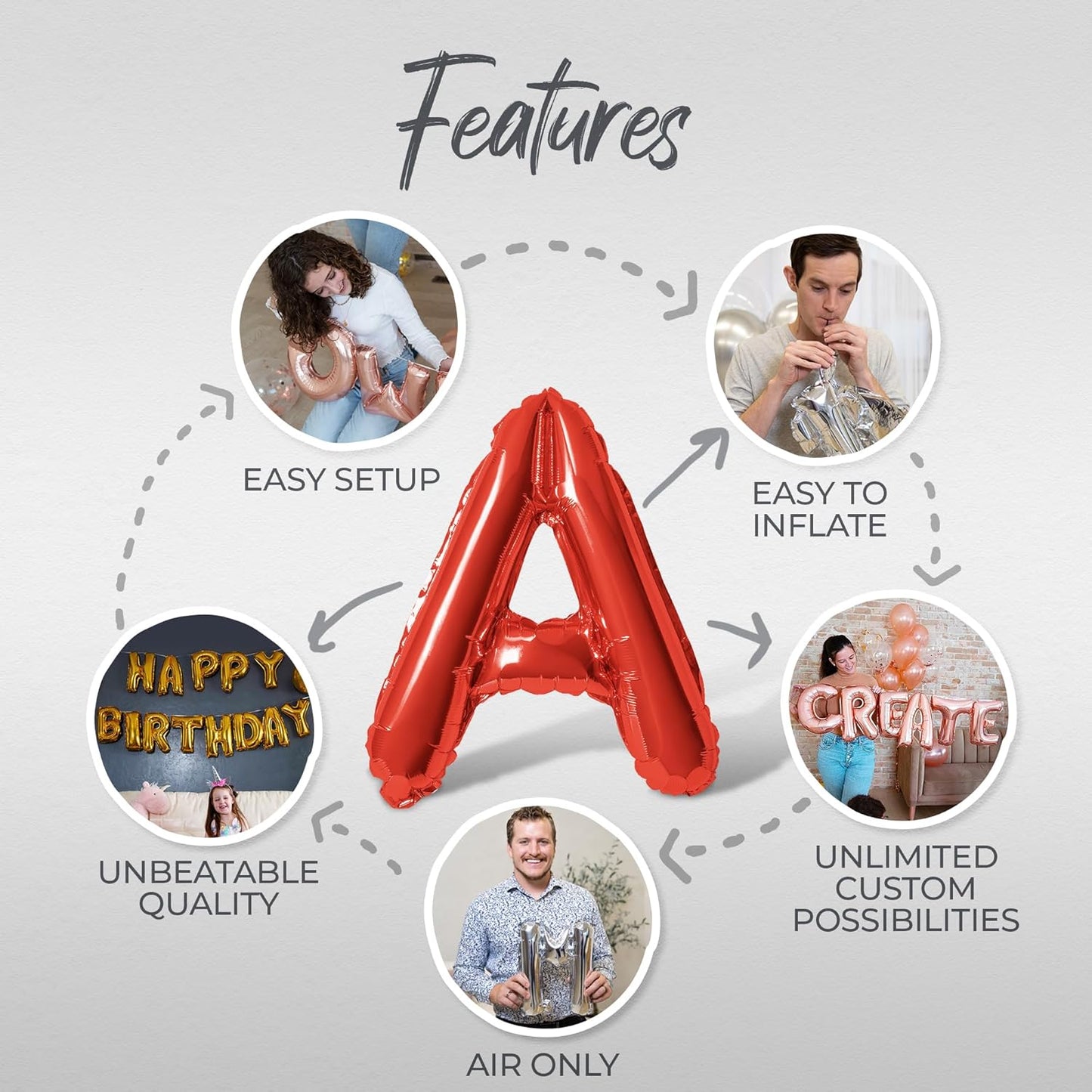 Letter Balloons - LETS GO GIRLS 16" Inch Alphabet Letters Foil Mylar Balloon Bachelorette or Hen Party Banner (Red)