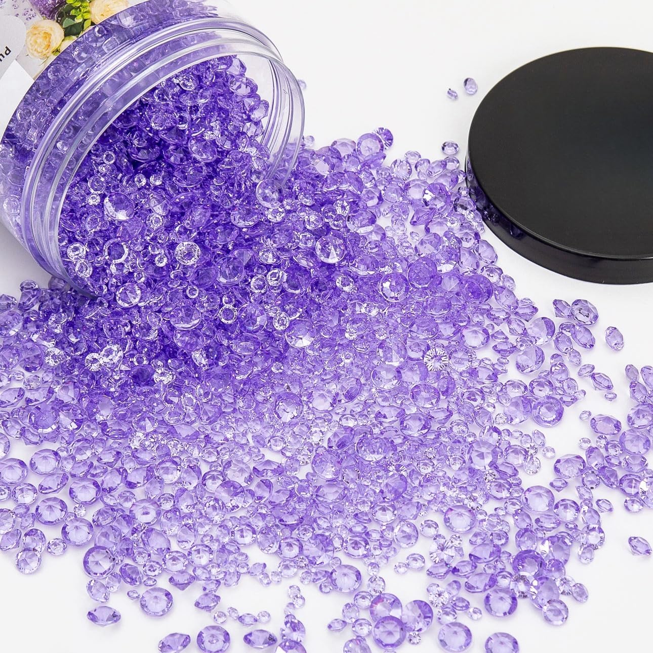 Vase Fillers for Centerpieces Home Deco,8700 Pieces Purple Diamond Table Confetti,Fake Plastic Gems for Bridal Shower,Wedding & Party Decorations
