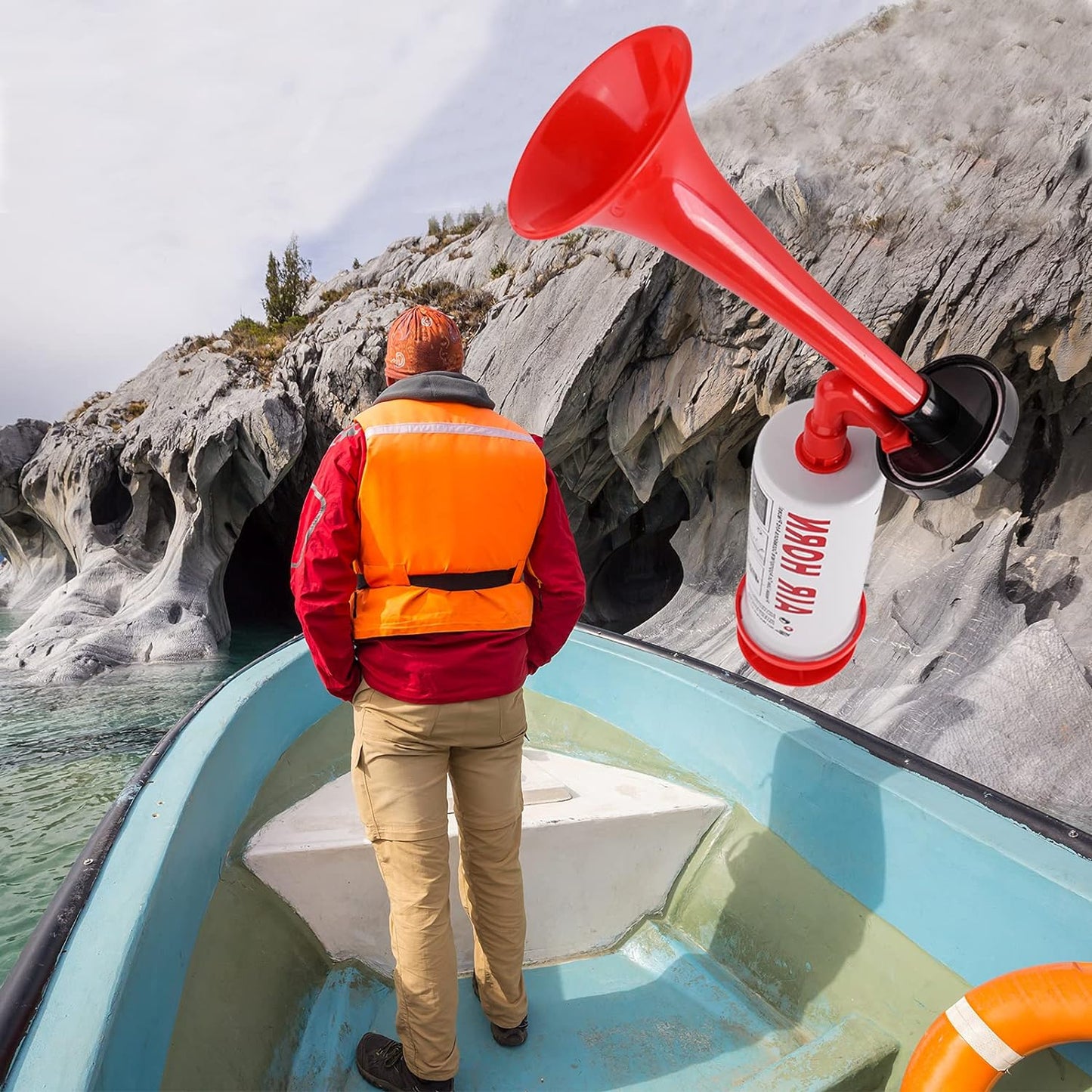 2Pcs Handheld Air Horn, Aluminum Portable Handheld Air Pump Horn, Loud Noise Maker Safety Horn for Boats Cars Sporting Events Camping Reusable Eco-Friendly (Handheld air horn 2pcs)