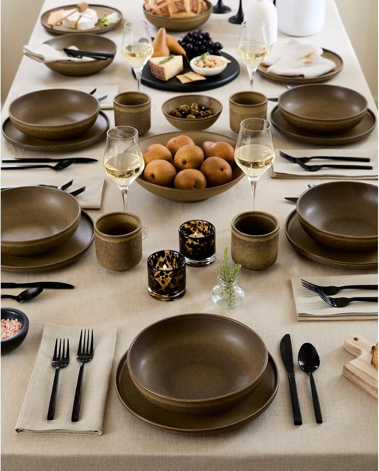 Solino Home Natural Linen Tablecloth 60 x 60 Inch - 100% Pure Linen Table Cloth - Fete, Machine Washable Tablecloth for Fall, Autumn, Thanksgiving, Christmas, Holiday