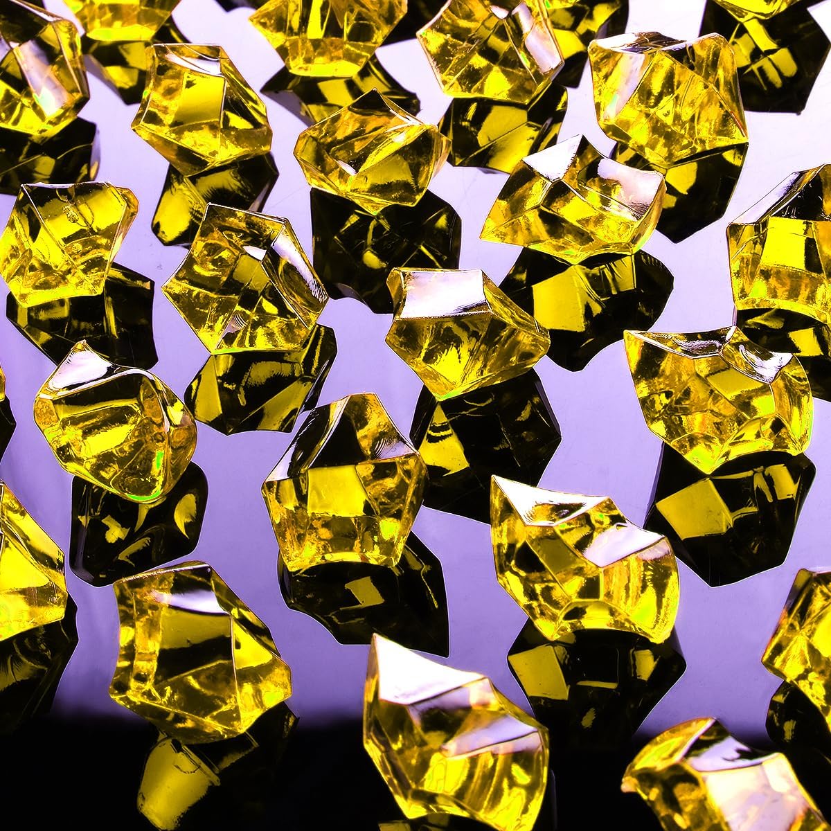 Babenest Acrylic Crushed Ice Rocks, 150 PCS Fake Crystals Plastic Ice Cubes Diamonds Gems for Vase Fillers, Home Decoration, Table Scatter, Event, Wedding, Arts & Crafts (Gold)