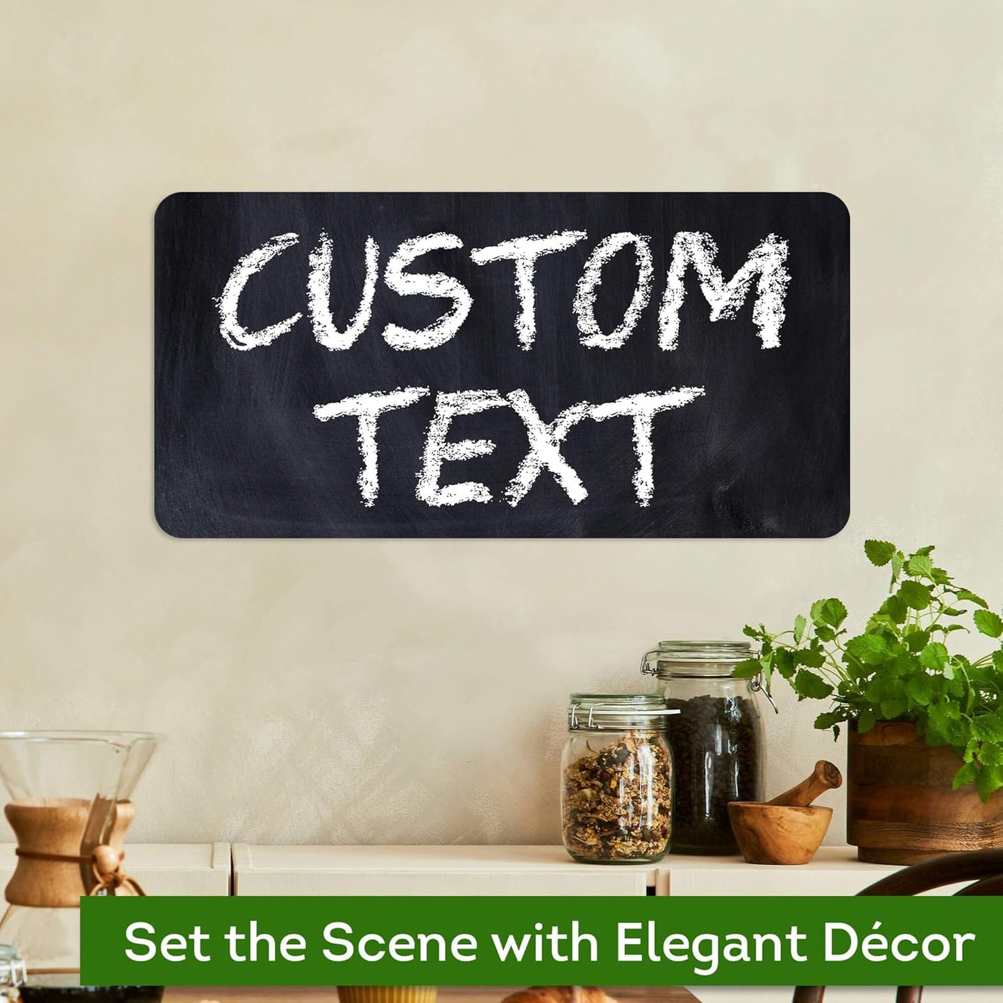 Custom Sign, Custom Street Sign, 11 Font Colors, 13 Font Styles, 4 Hole Options, 22 Sizes, 9x18 Inches, Rust Free DiBound, Fade Resistant, Made in USA by My Sign Center (Chalkboard Black)