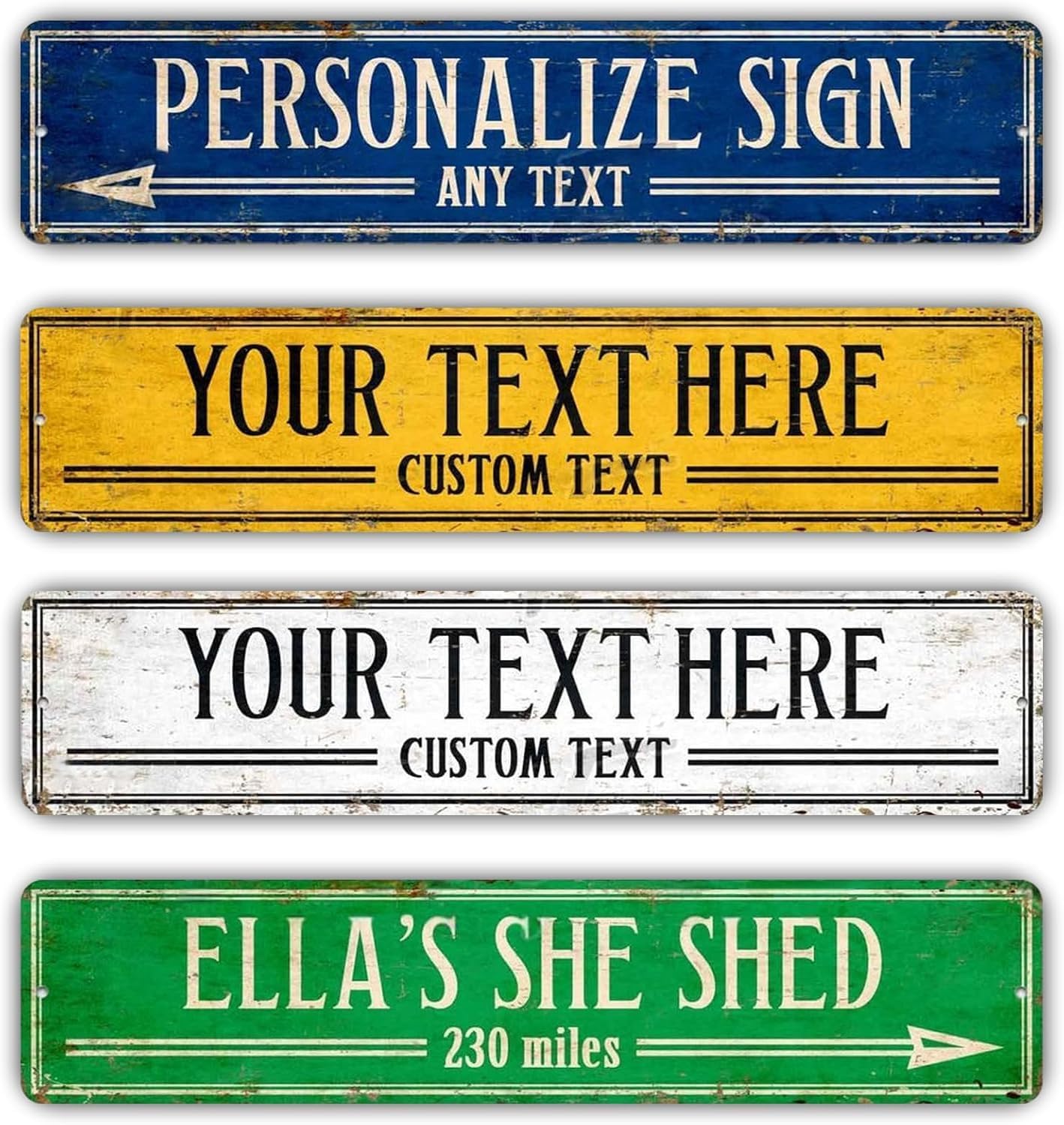 Custom Signs Outdoor Metal, Personalized Street Sign for Home Bar Wall Decor, Fade Resistant .040 Aluminum, 4 x 18 Inches