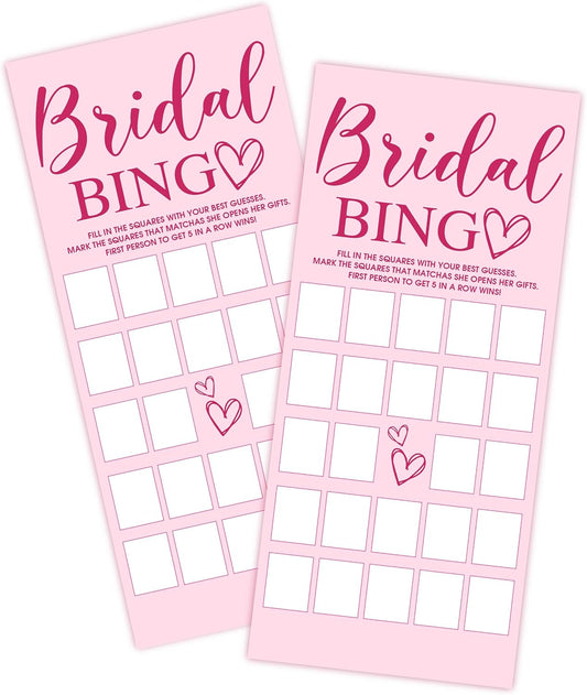 Wedding Party Games, Find The Guest Bingo Cards, 25 Pink Bridal Shower Games for Wedding Reception, Bachelorette, Engagement Party, Minimalist Guest Interaction Activity Cards-A08