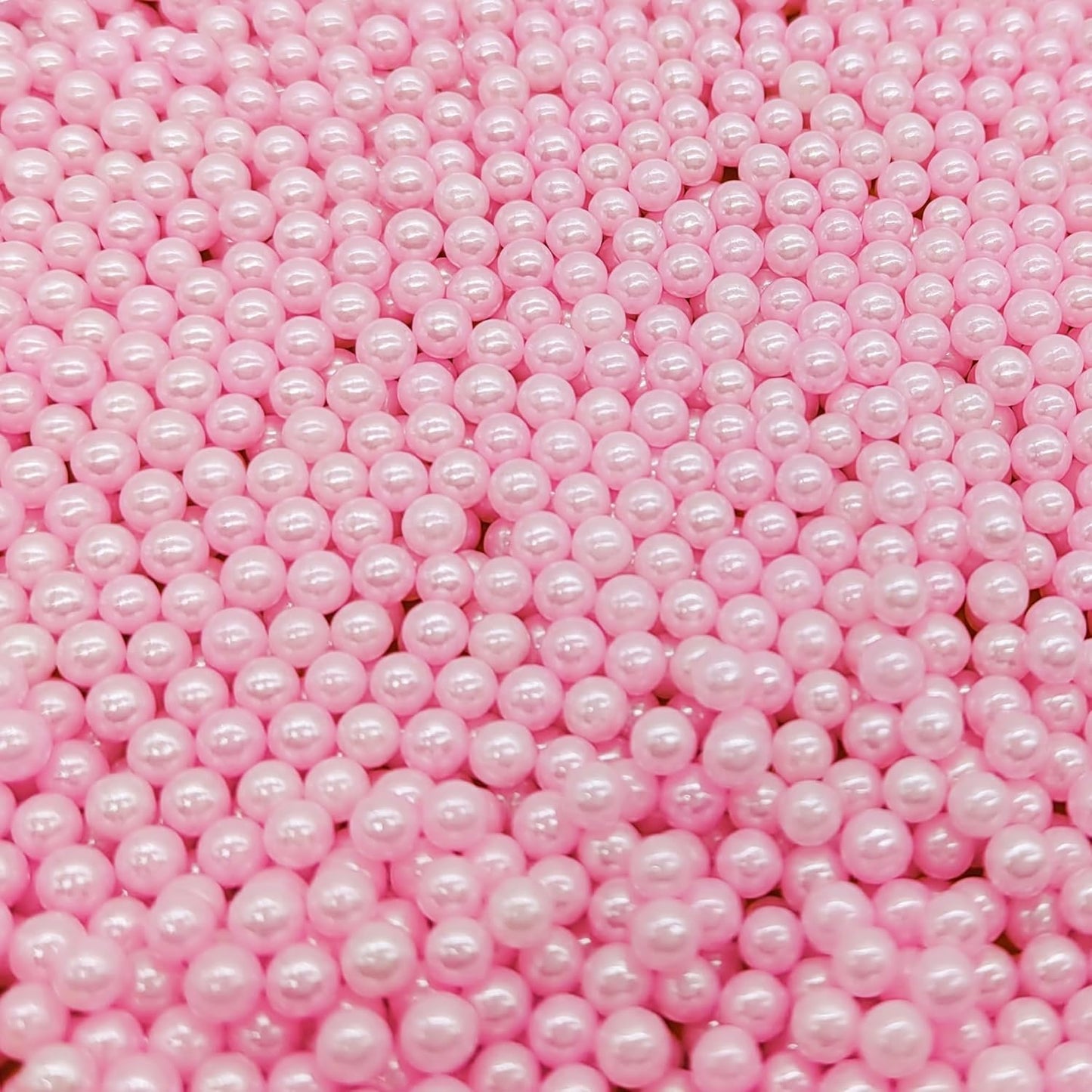 Edible Pink Pearl Sugar Sprinkles Candy 4mm Mini Pearls Cake Decorations Cupcake Toppers Cookie Decorating Perfect for Wedding Party Valentine Halloween Christmas Supplies 3OZ
