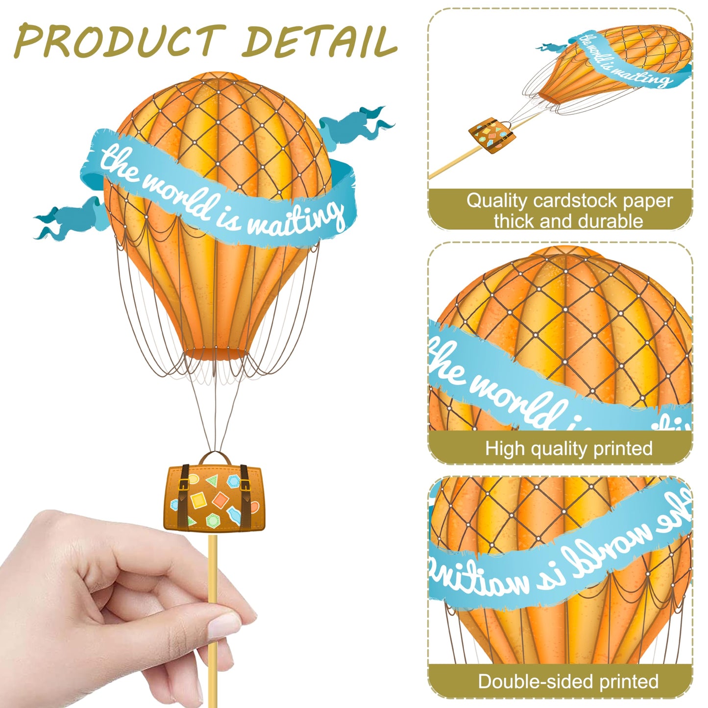 Travel Themed Party Decorations 16pcs Vintage Bon Voyage Party Centerpiece Sticks Going Away