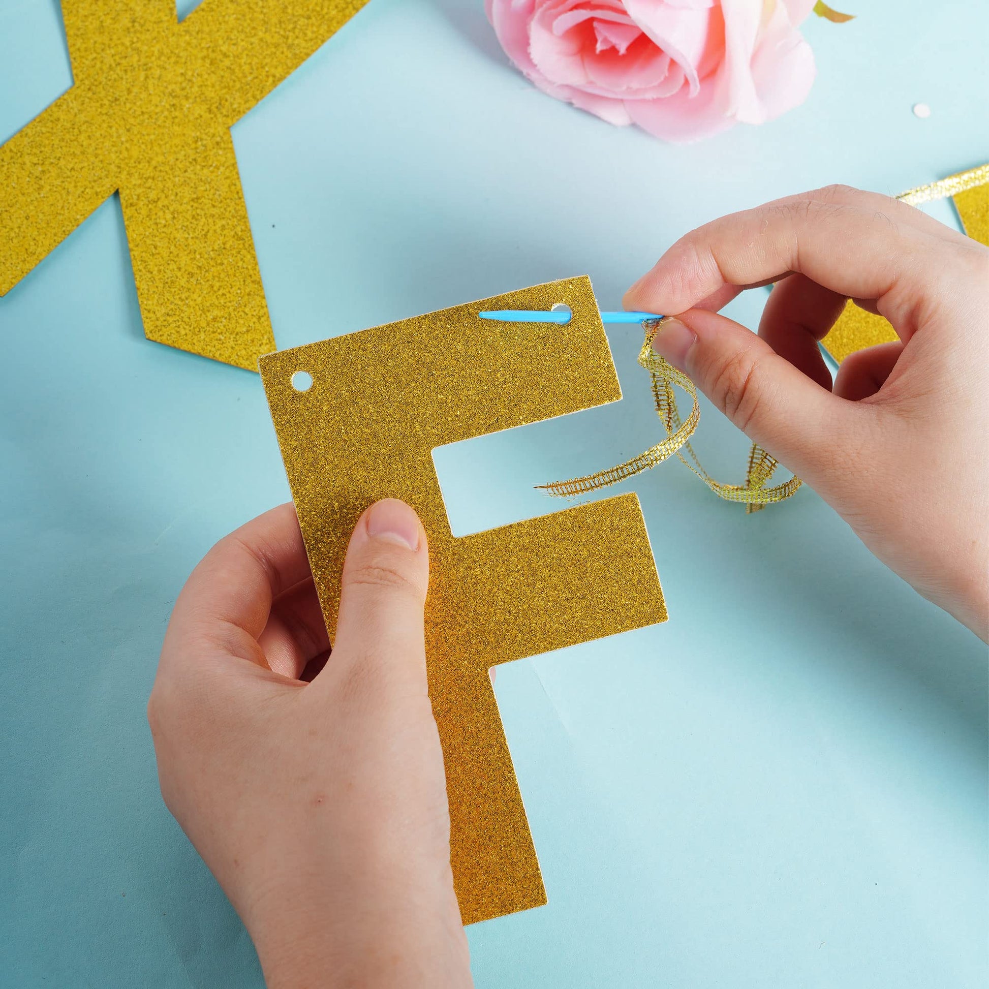 DIY Banner Kit with Letters Glitter Banner Letters Customizable Birthday Banners Graduation Banner
