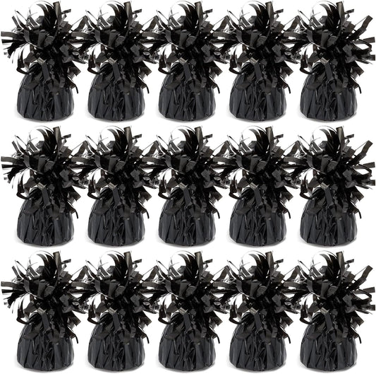 BLUE PANDA Black Balloon Weights - Pack of 15, 6 Oz, 4.5 In - Helium Balloon Weight Bulk for Table Centerpieces & Outdoor Events